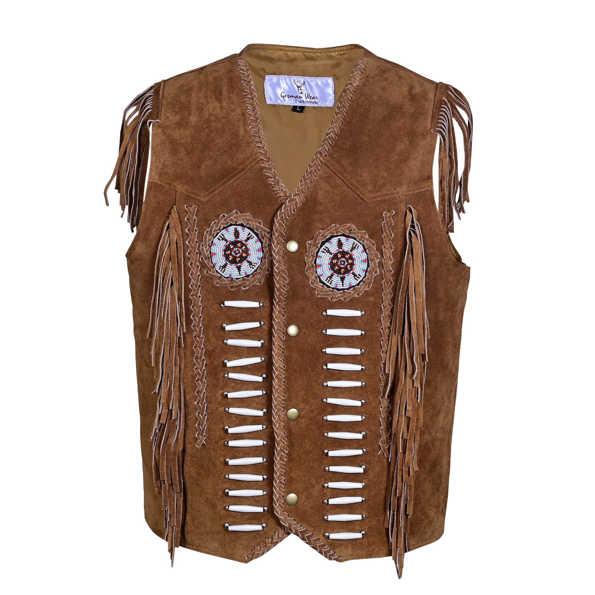 German Wear Reitweste GW950-Weste Western Lederweste Tracht Weste Reiter weste Lederkutte