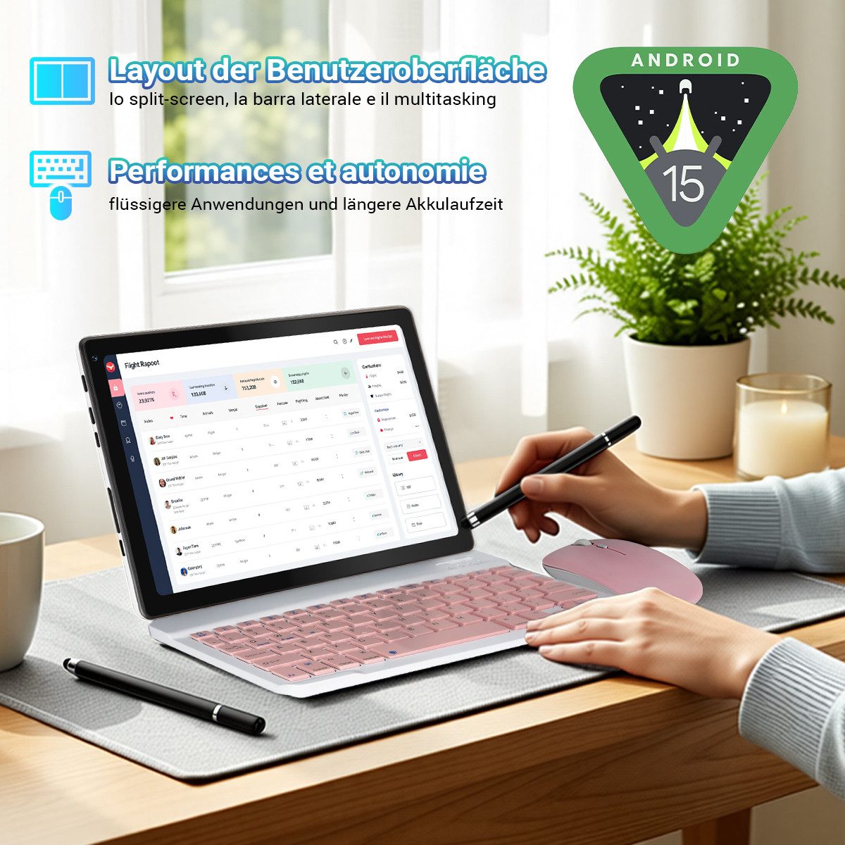 BUFO 10 Zoll 64 GB 1280x800 IPS Maus Tastatur Handschrift Stift Set Tablet (10", 64 GB, Android, WiFi, Dual-Kamera)