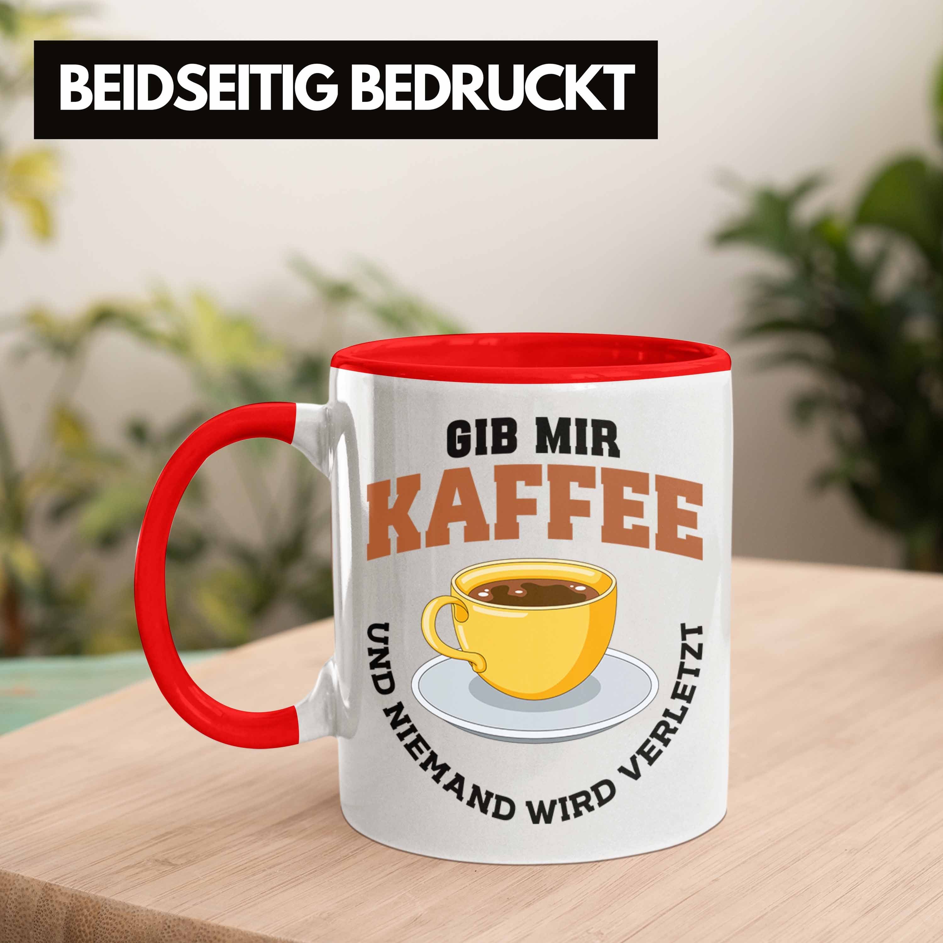 Geschenkidee Grafik Kaffee Geschenk Tasse Kollegin Arbeit Kollege Rot - Trendation Spruch Kaffeetrinker Trendation