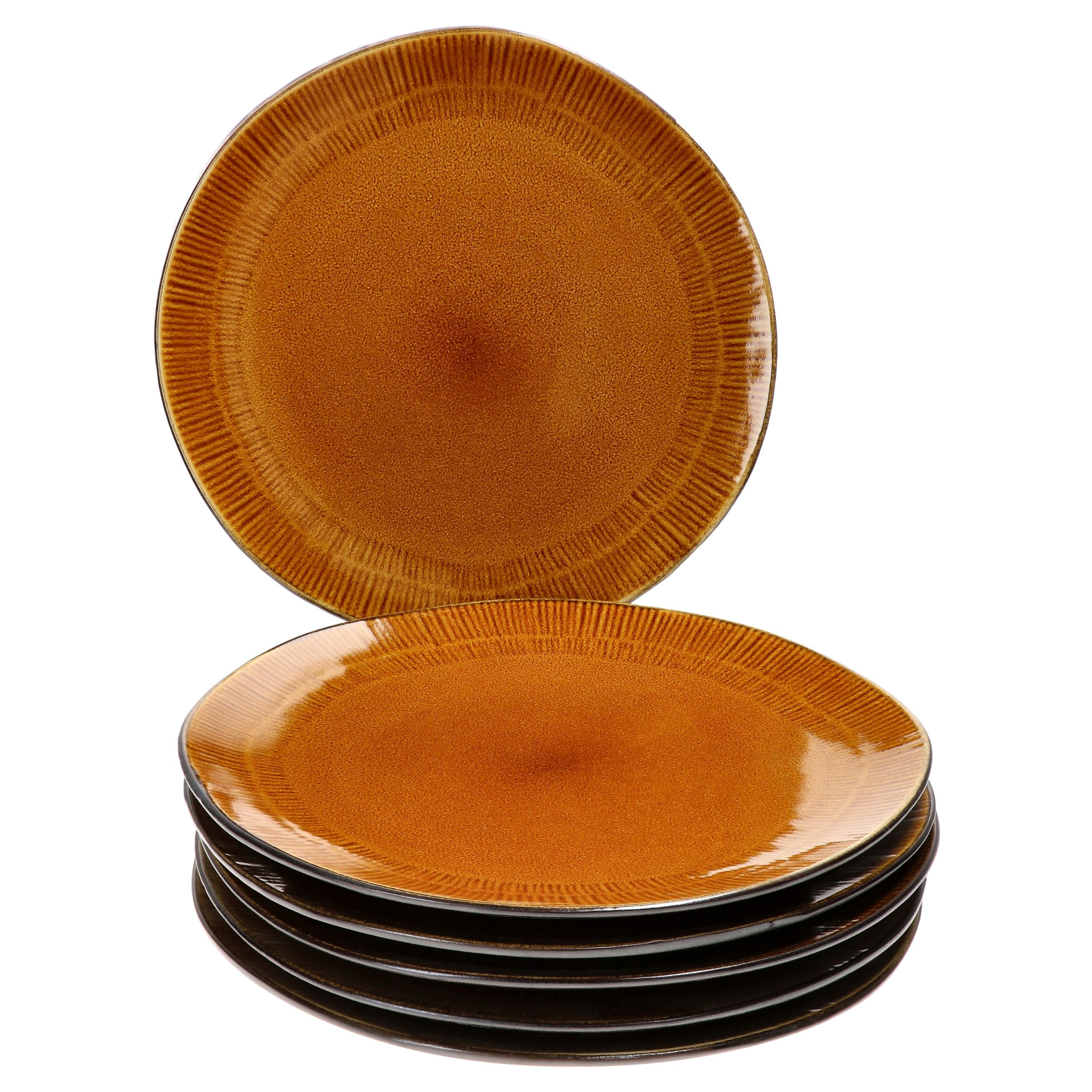 MamboCat Speiseteller »6er Set Speiseeller Reactive Glaze Curry - Amber -  Evia - 24327330« online kaufen | OTTO