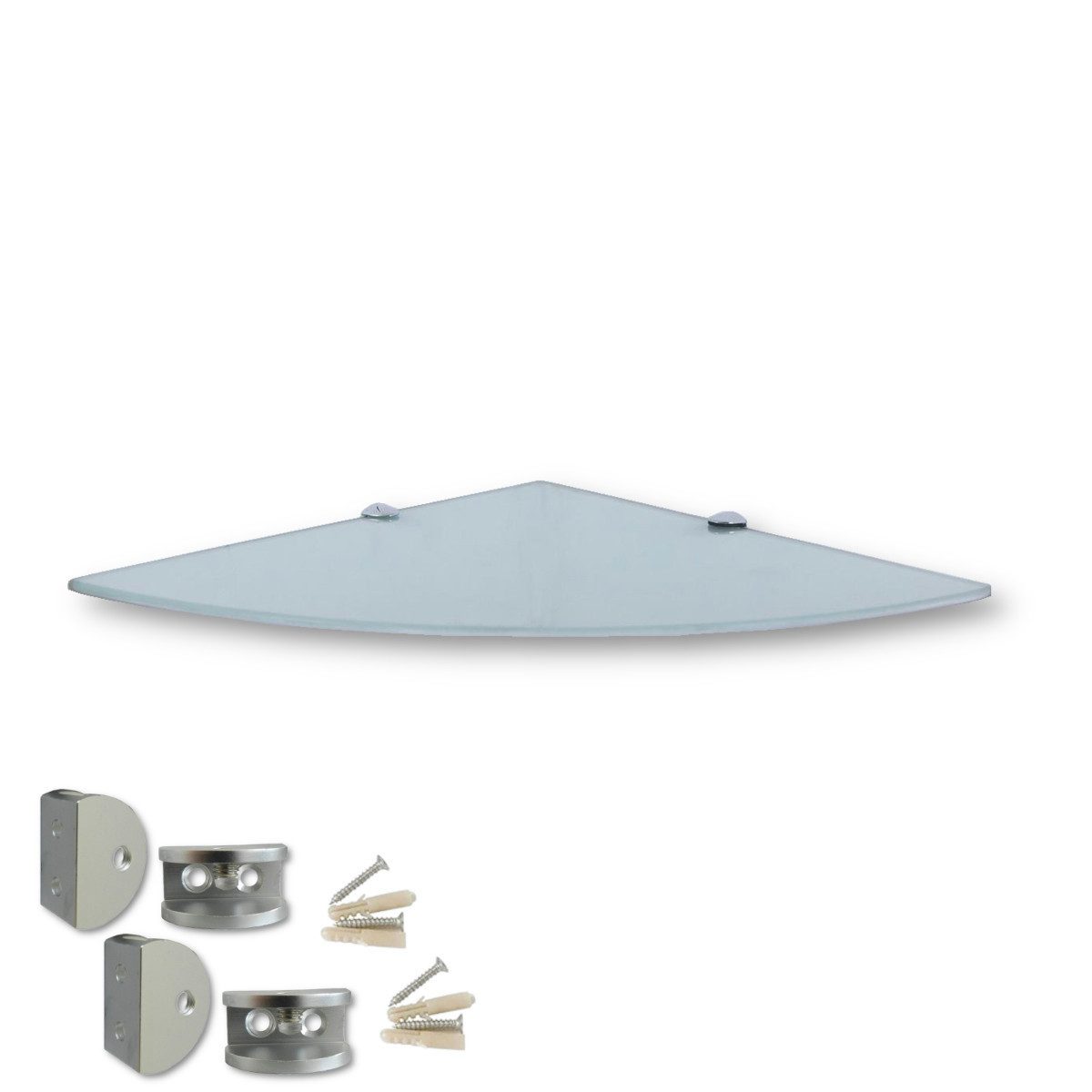 HOOZ Wandregal Eckregal aus Sicherheitsglas mit Halterung - Weiß 45 x 45 x günstig online kaufen