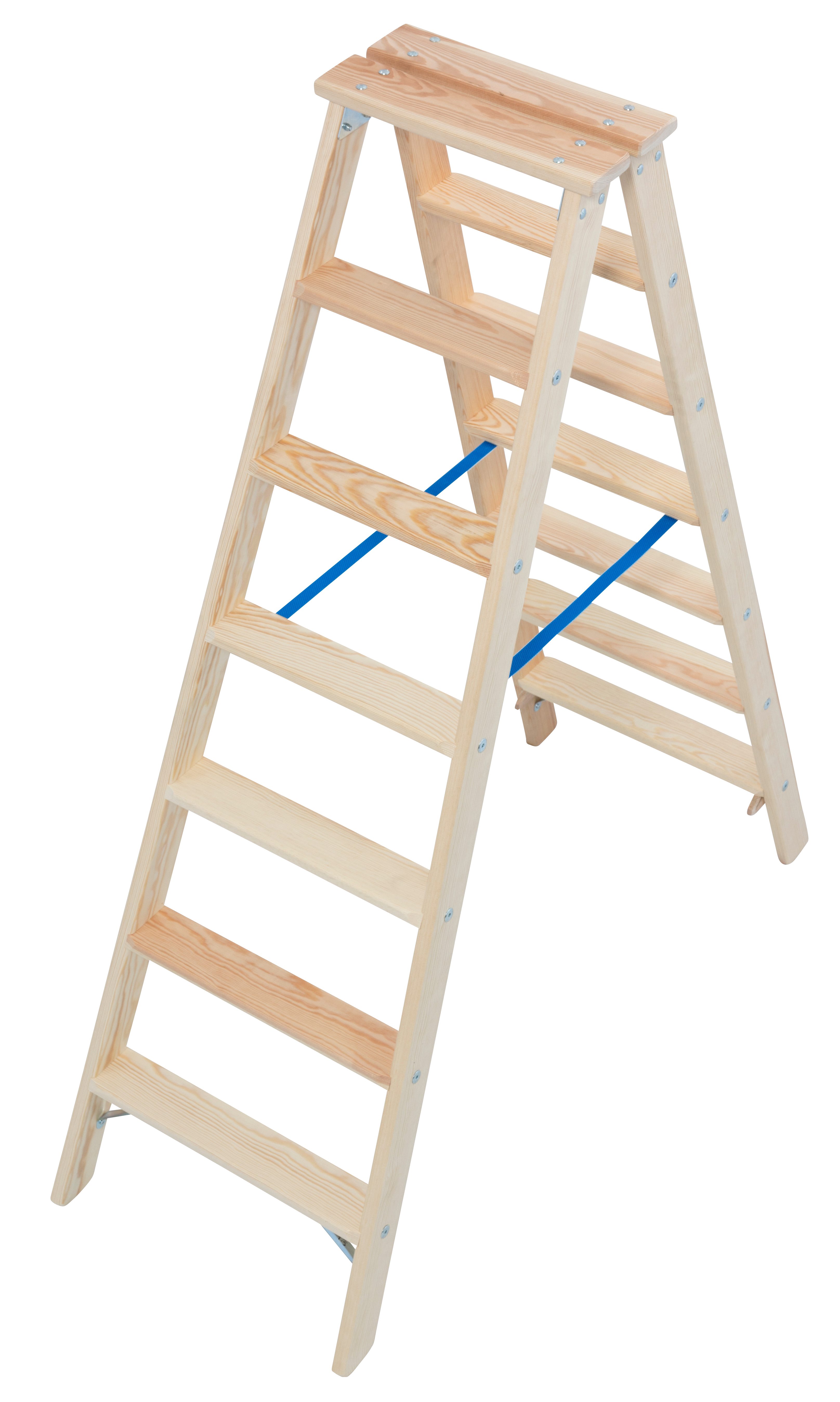 KRAUSE Doppelleiter STABILO, Holz, 2x7 Stufen, Arbeitshöhe ca. 245 cm
