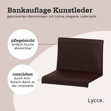 Lycce Bankauflage Bankauflage Sitzkissen, Klemmkissen mit Rückenteil, verrutscht nicht, (1 St), gepolstert, hochwertiges Kunstleder, made in Germany