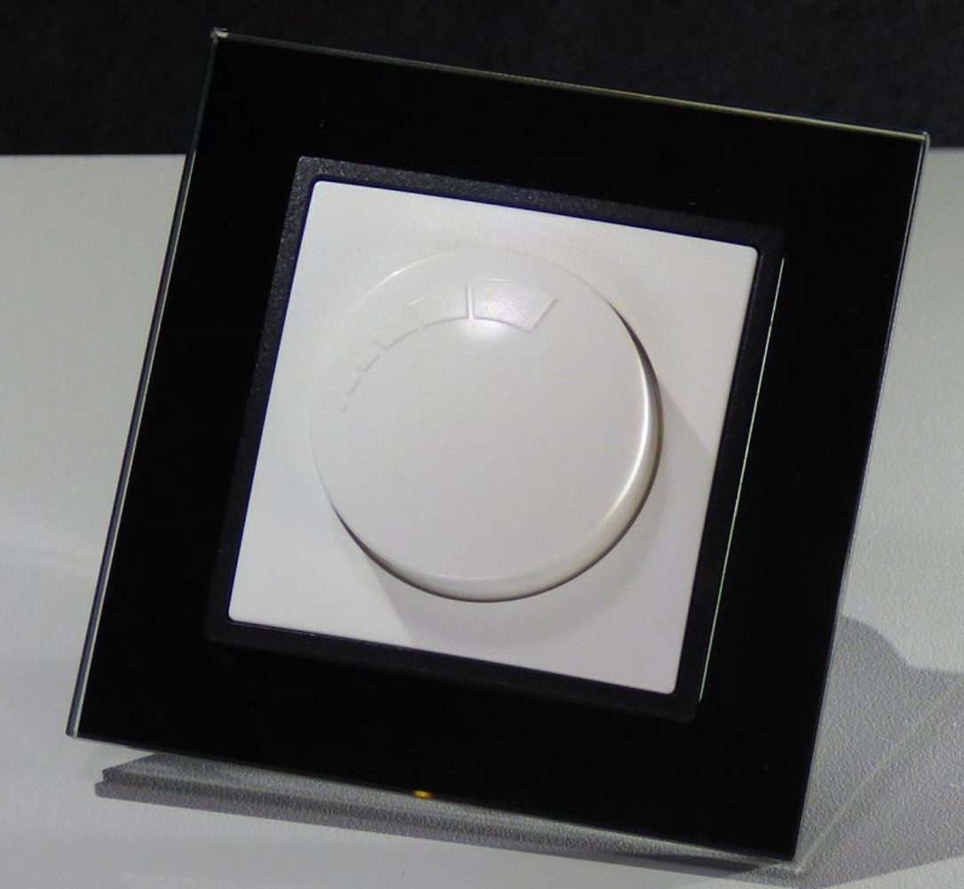 Lichtideen Schalter Abelka Nuovo schwarz GLAS 1x Dimmer Ohmsche Last 300 Watt 250 Volt (Taster, Schalter, Anennendose, Steckdose mit USB lieferbar)