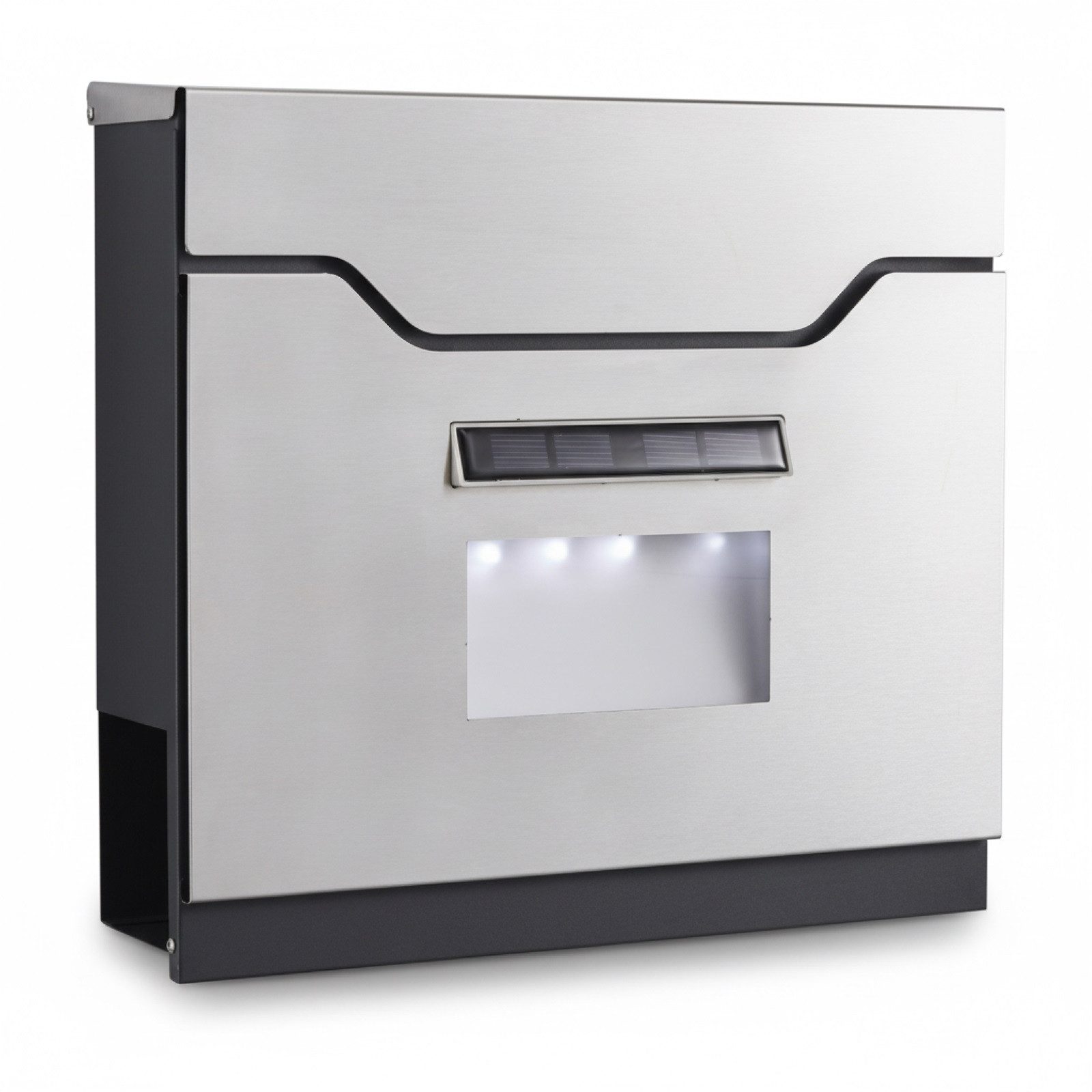 HAC24 Wandbriefkasten Briefkasten Edelstahl mit Zeitungsfach Hausbriefkaste günstig online kaufen