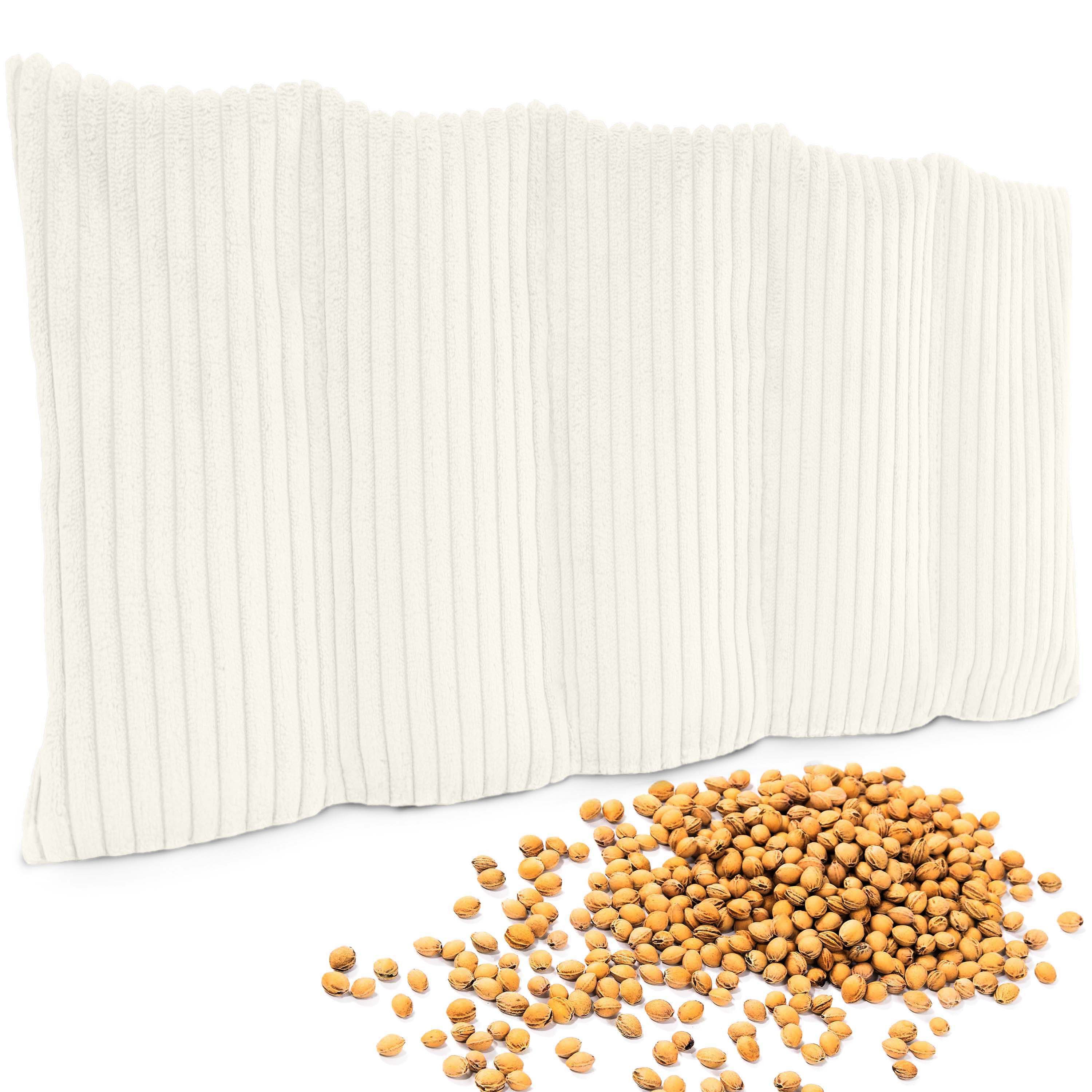 Amilian Kirschkernkissen 55x20 cm Körnerkissen 100% Kirschkerne - Nacken Schulter Mikrowelle, Wärme- und Kältekissen, für Nacken, Schulter, Rücken und Bauch