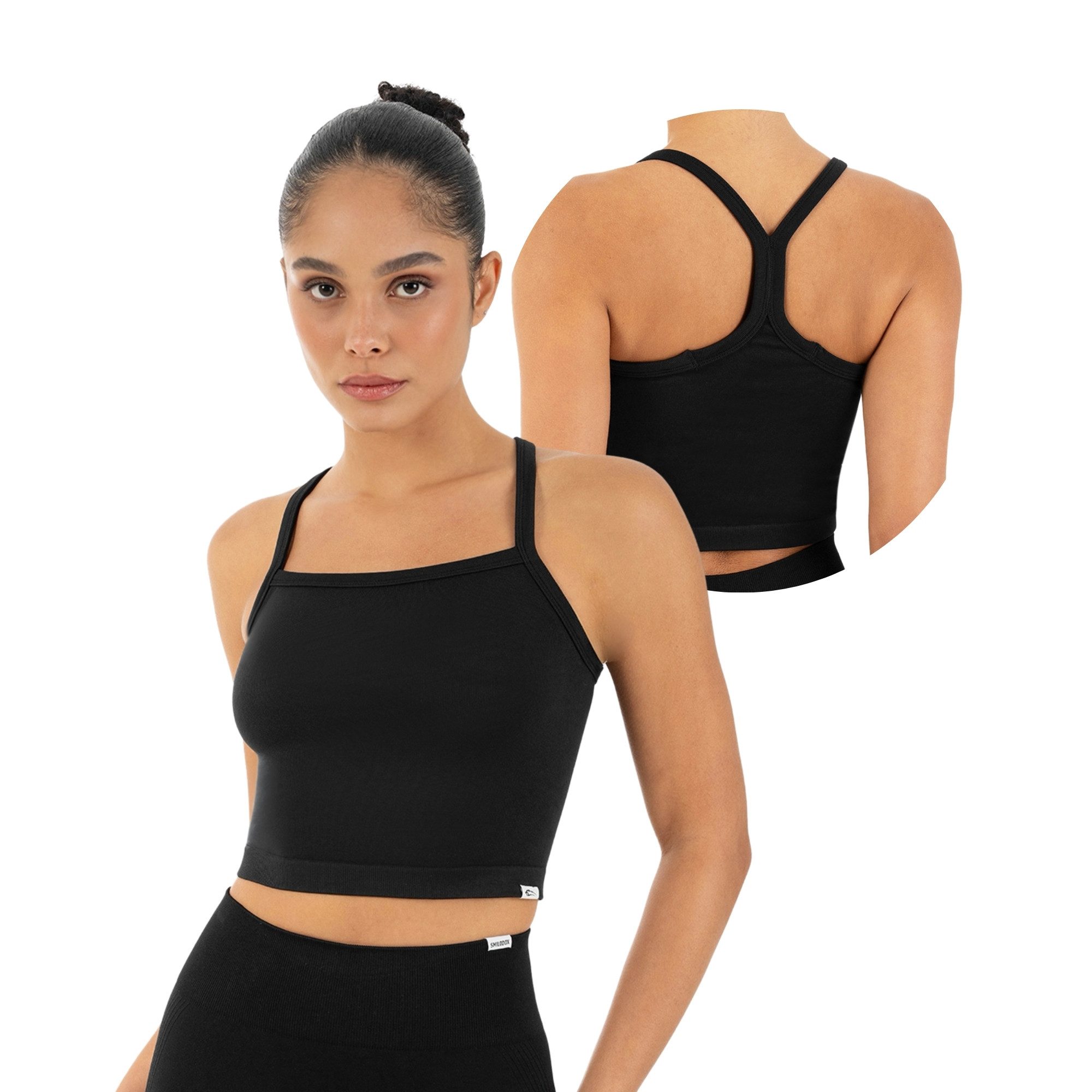 Smilodox Tanktop Vonda, Crop Top Damen, Sport-Top für Gym,Yoga & Freizeit Racerback, Seamless, Shaped Fit, Rundhals, atmungsaktiv