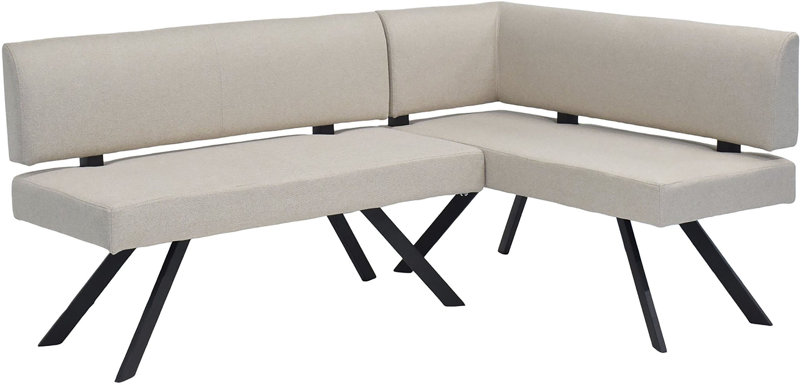 byLIVING Eckbank TORONTO, Webstoff, bis 160 kg, Taschenfederkern, 4-Fußgestell, 3 Sitzplätze