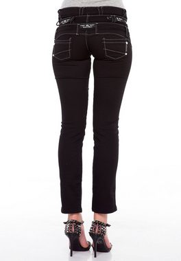 Cipo & Baxx Slim-fit-Jeans mit modischem Dreifach-Bund in Slim Fit