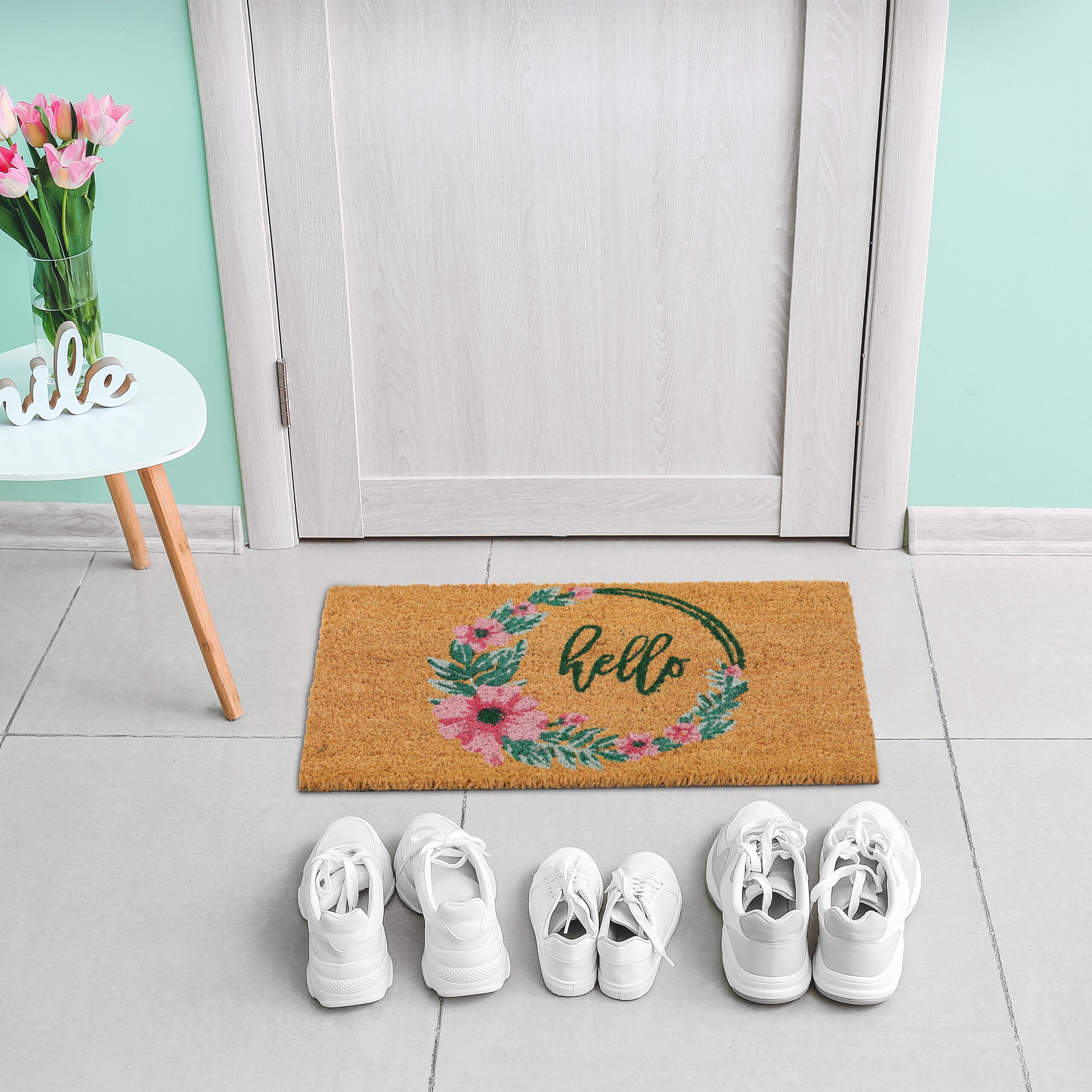 relaxdays Fußmatte Kokos Fußmatte Hello, rechteckig, günstig online kaufen