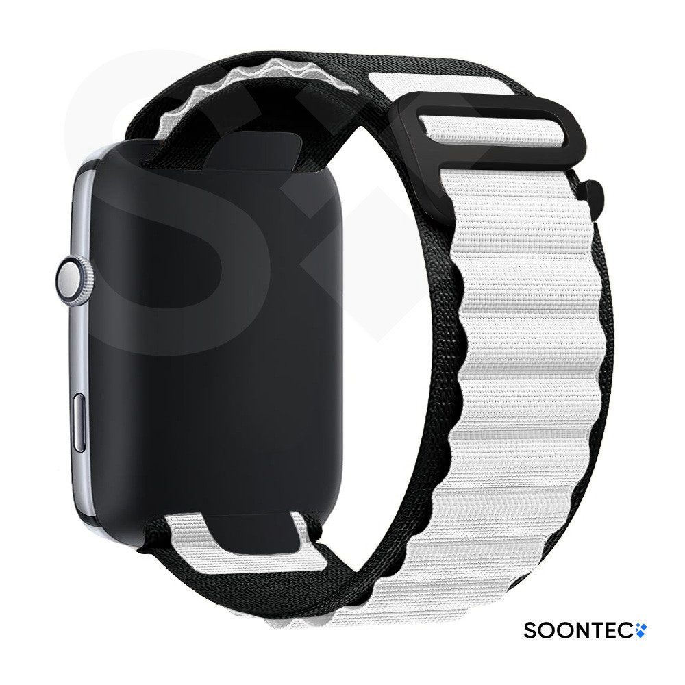 SOONTEC Smartwatch-Armband Premium Nylon Loop Armband mit G-Hook Verschluss, für Apple Watch Ultra 1/2/3 & Series 1-11