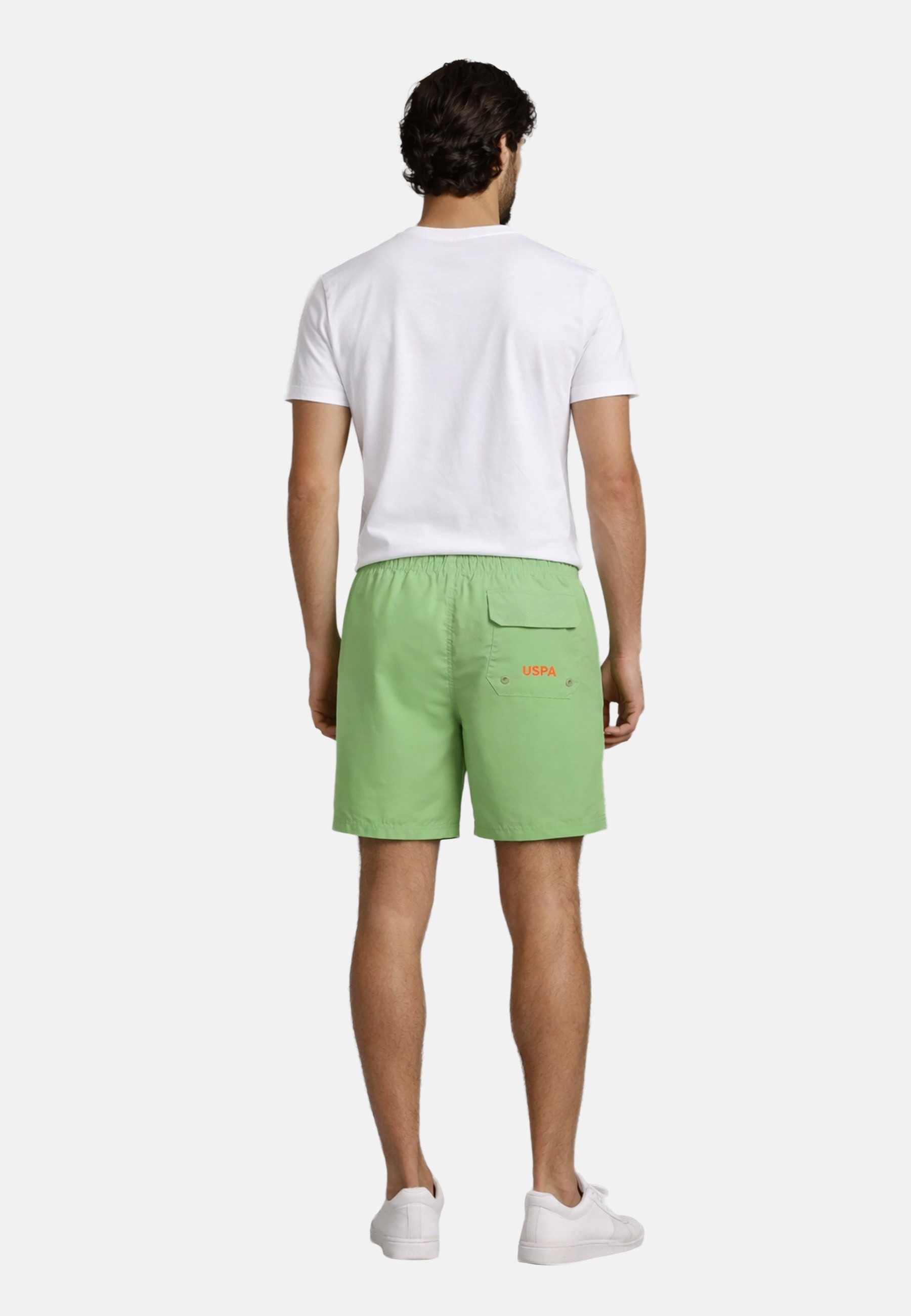 U.S. Polo Assn. Badeshorts USChrys - Schwimmshorts mit Netzfutter und Kordelzug Leichte Badehose mit elastischem Bund und Allover-Logo – Bild 4 von 5