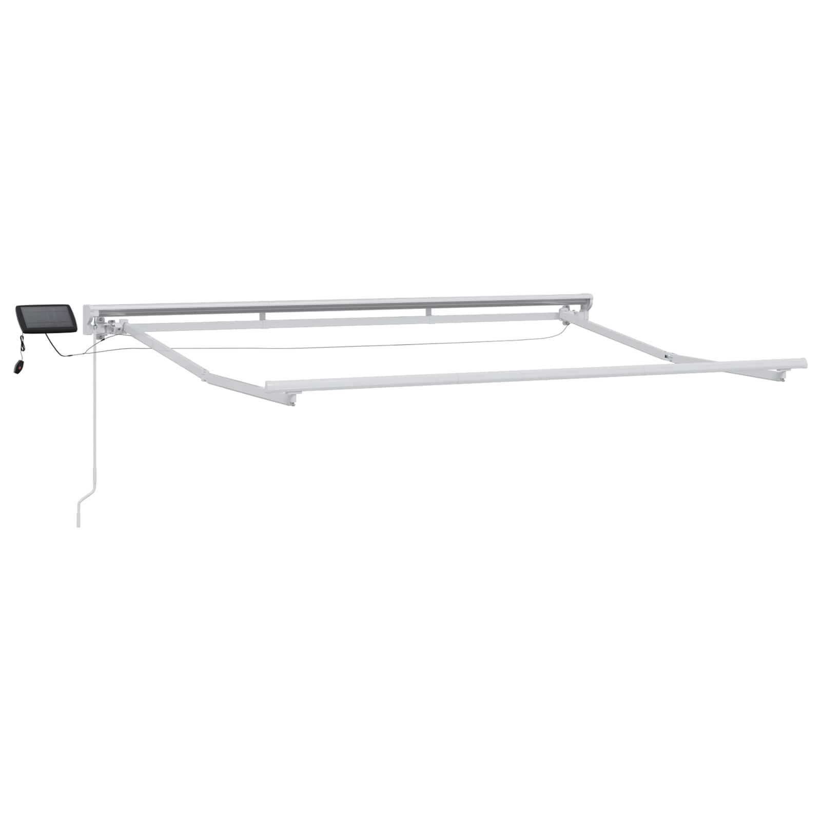 vidaXL Markise Manueller Markisenrahmen mit LEDs Weiß 2,5 x 2 m Aluminium (1-St)