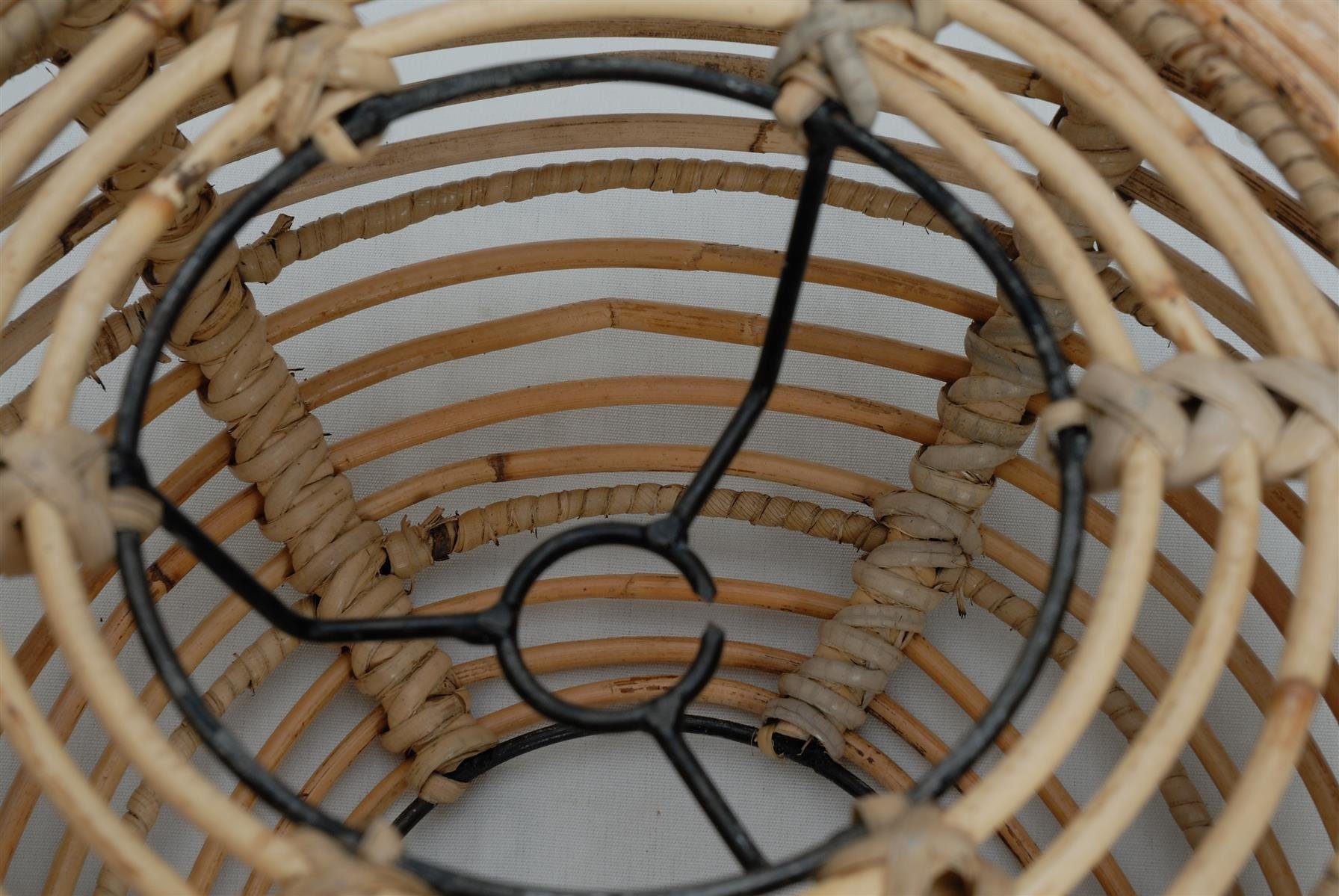 Krines Home Lampenschirm Lampenschirm Retro echtes Rattan Gestäbter Design Hängelampen Ø40cm, ohne Fassung Schirm für Deckenlampen Deckenleuchten