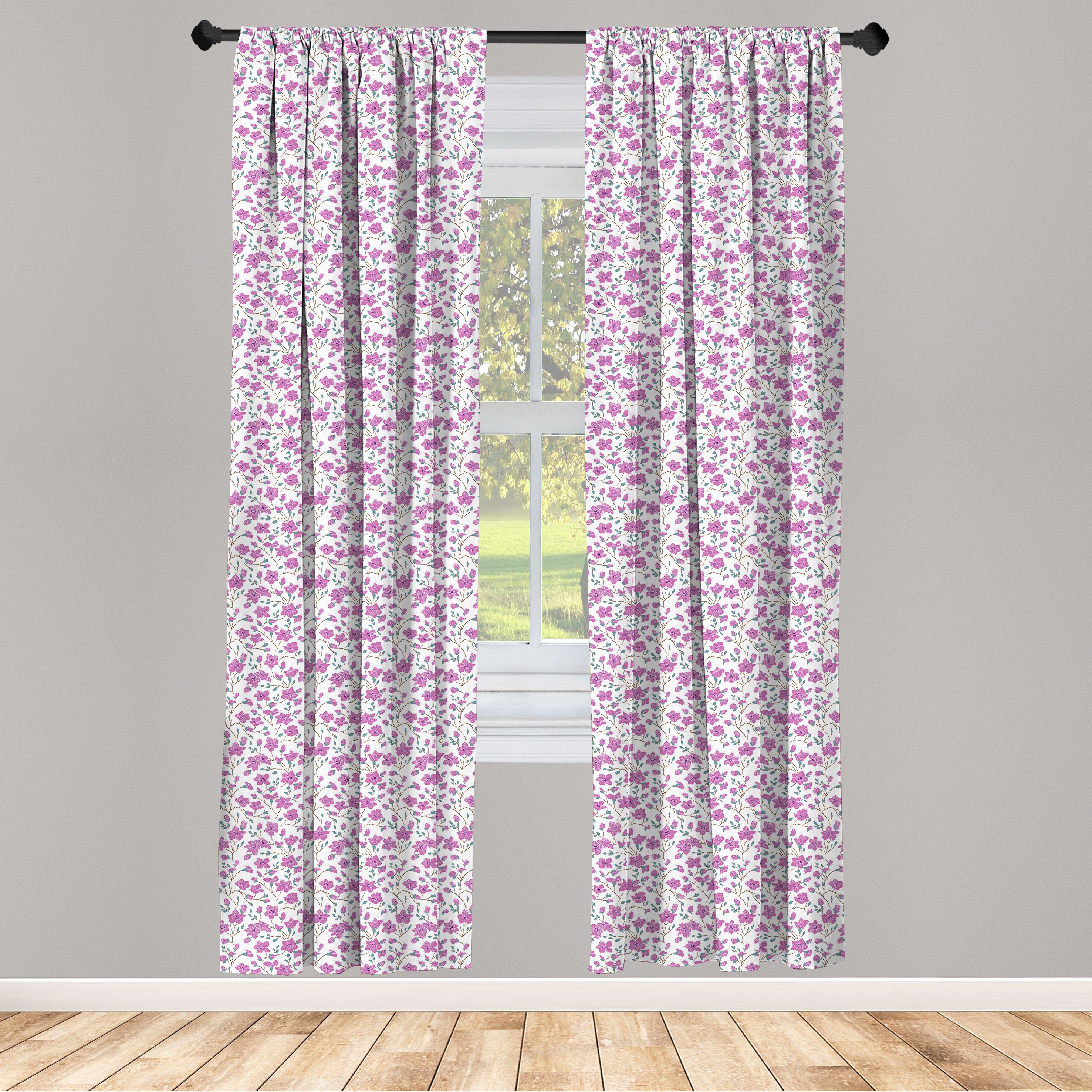 Blumen Schlafzimmer Microfaser, Gardine Wohnzimmer Abakuhaus, Vorhang Magnolia-Blume Dekor, und für Knospen