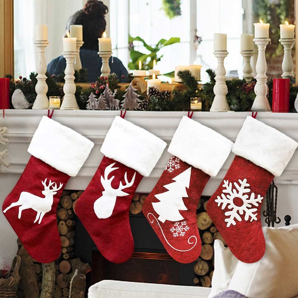 Weihnachtsstrümpfe Elch Socken, Weihnachtsdeko Weihnachtsgeschenk Geschenkfolie Taschen, Rosnek
