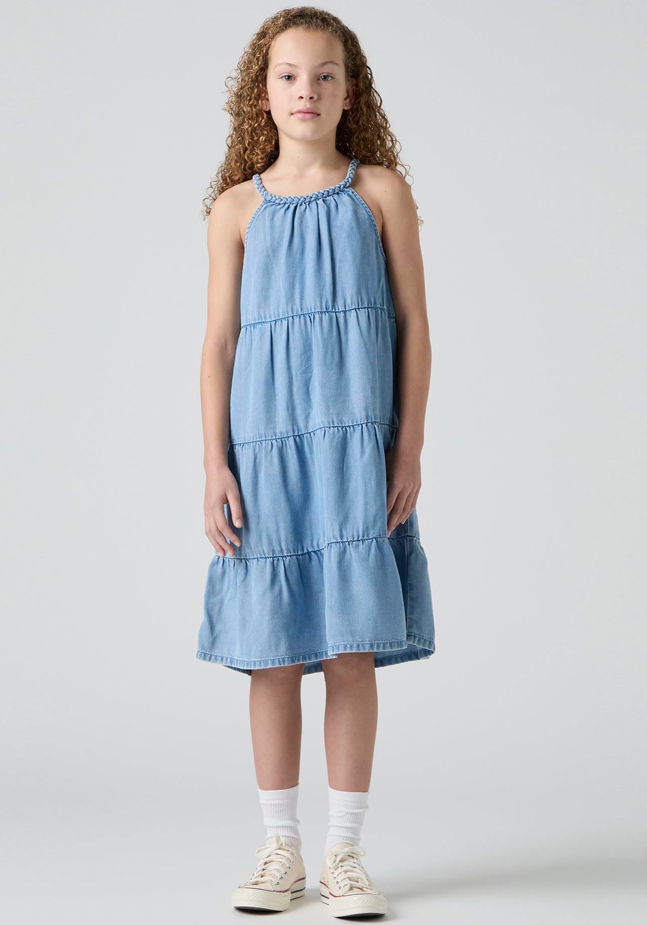Levi's® Kids Neckholderkleid LVG HALTER TIERED DRESS mit horizontalen Nähten