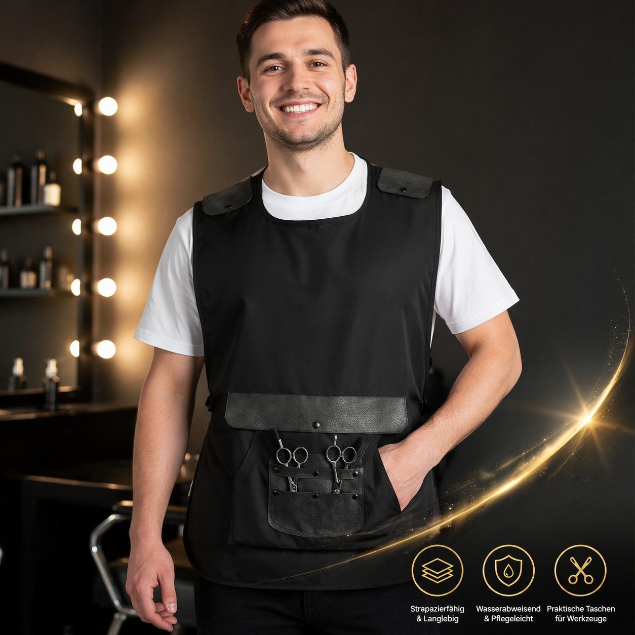Joya Sports B.V. Kittelschürze Professionelle Friseurschürze – Wasserabweisend mit Taschen