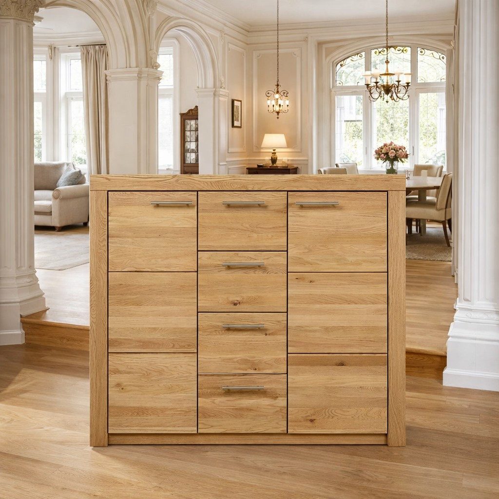 bv-vertrieb Kommode Kommode 129x42x115 Sideboard Schubladenschrank ...