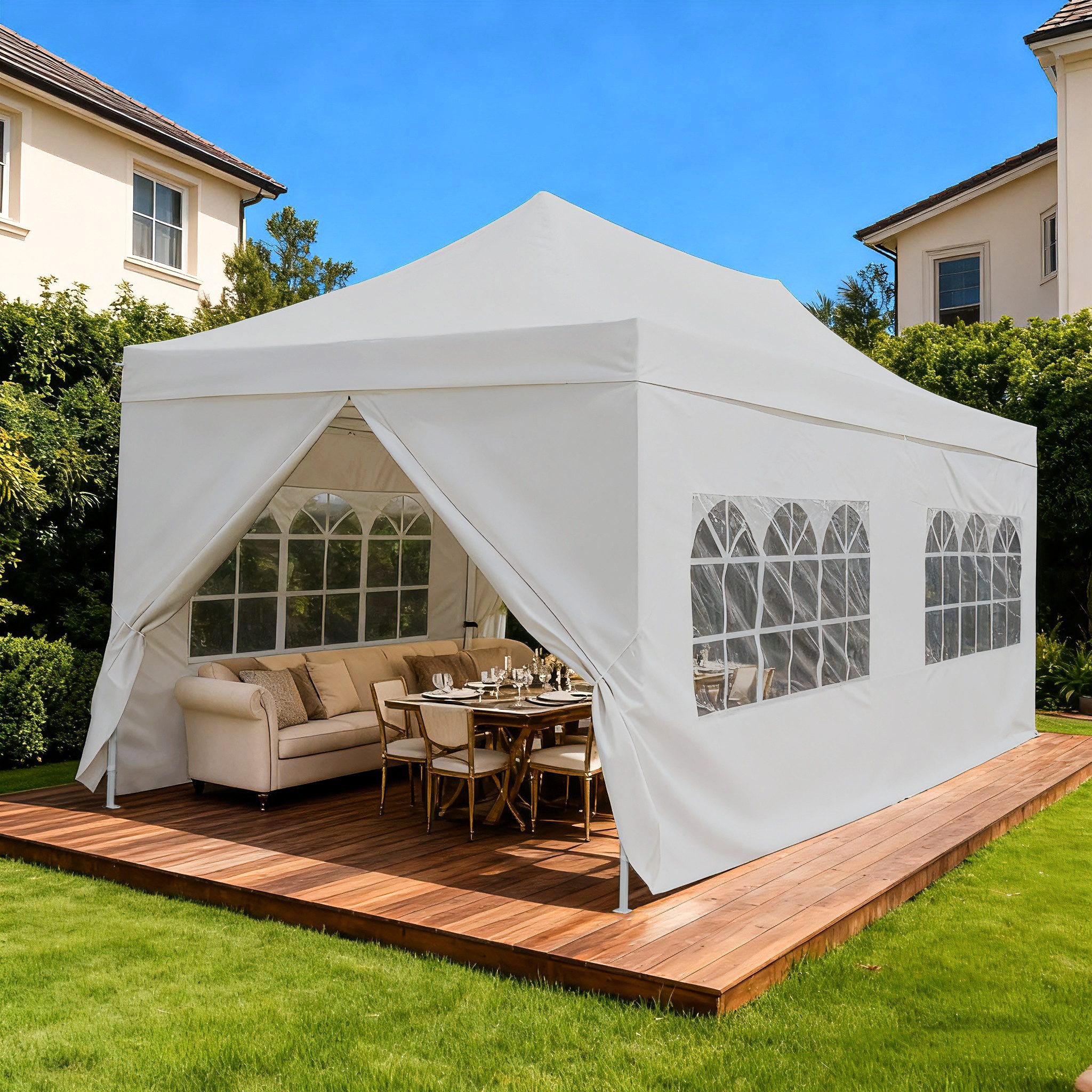 KONIFERA Faltpavillon Valencia Pro, mit 4 Seitenteilen, Festival & Partyzelt, einfacher Auf & Abbau BxTxH: 3x6x3,3m