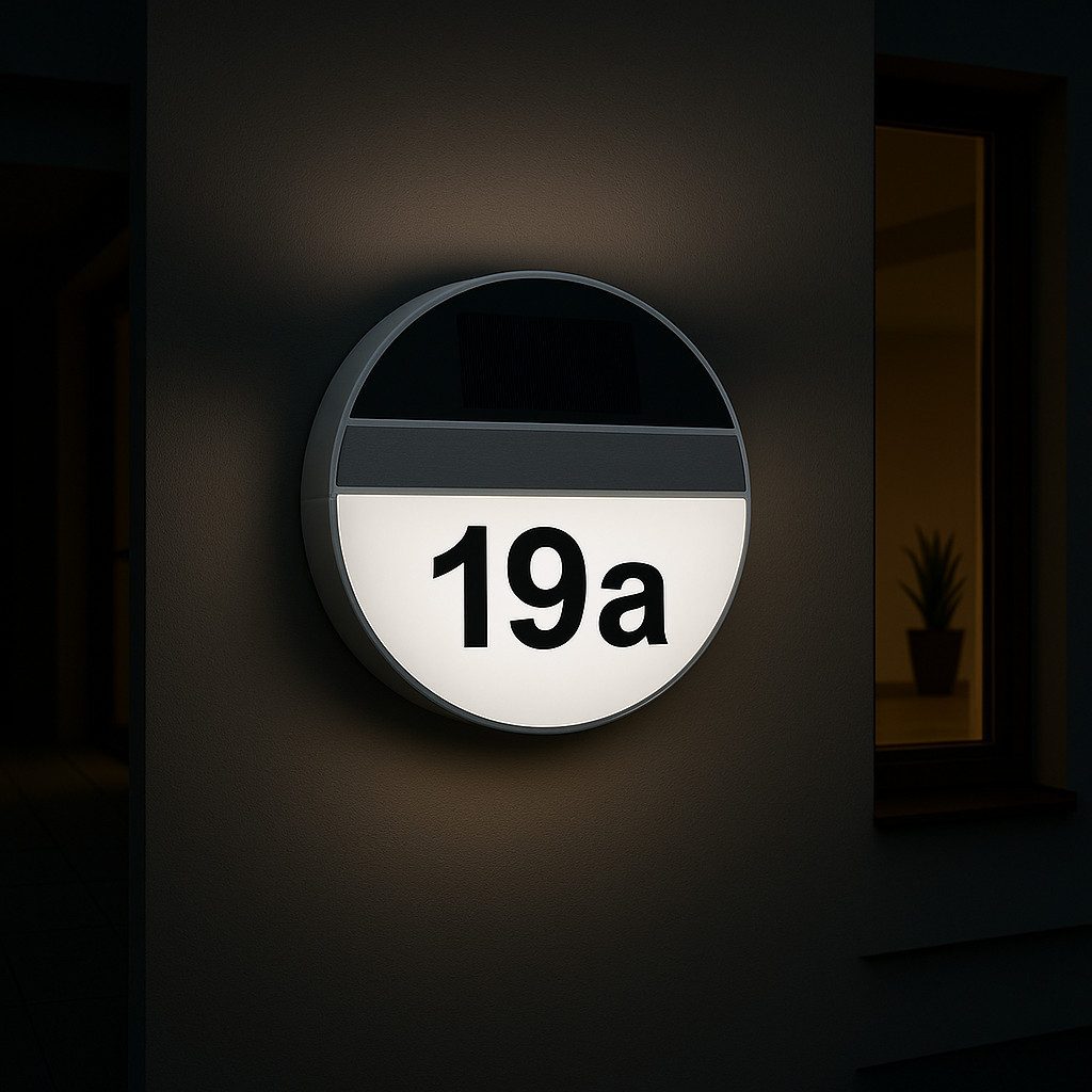 MeLiTec LED Außen-Wandleuchte Solar-Hausnummer mit Nummernset, Solar, LED f günstig online kaufen