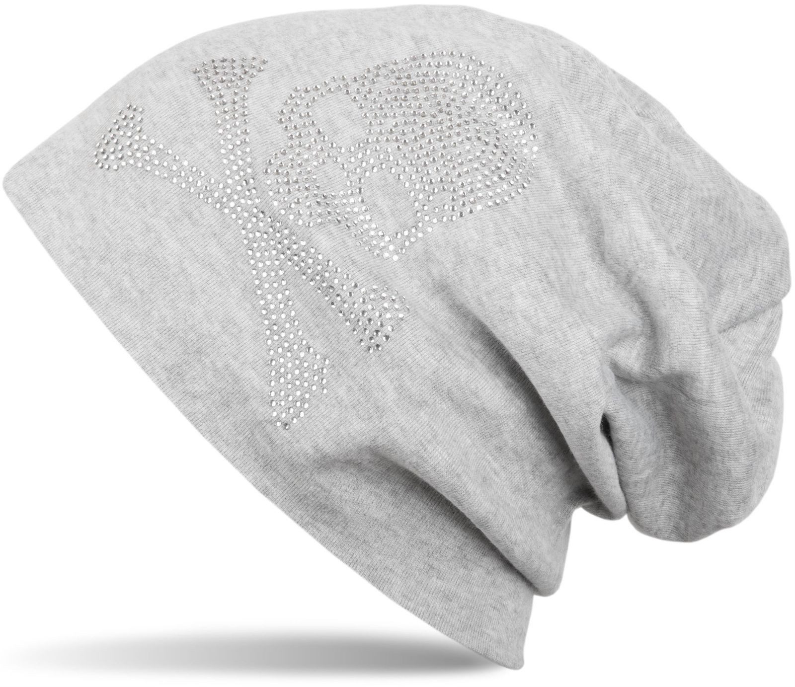 Beanie Beanie mit Strass Totenkopf