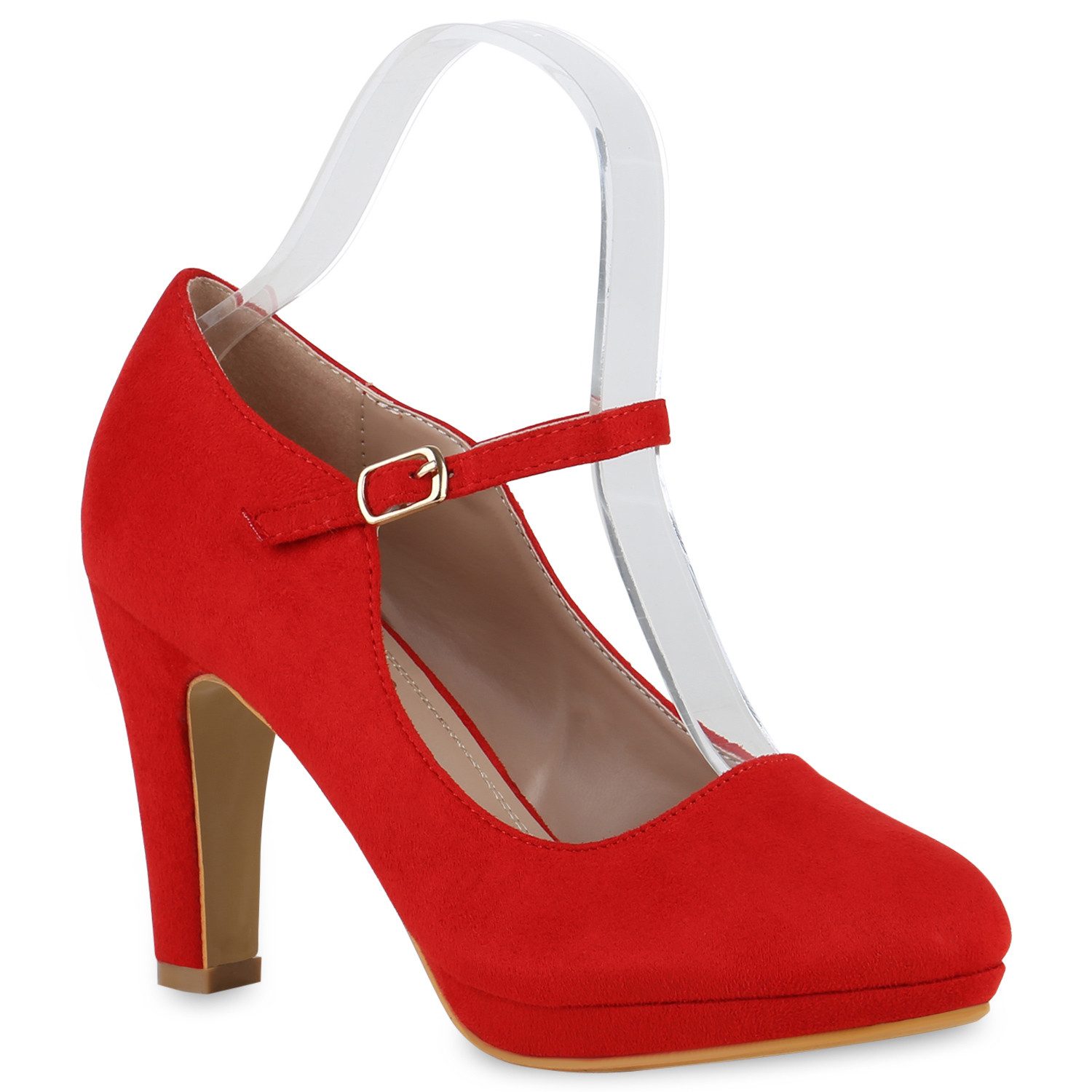 VAN HILL 21192636 SM K441[AB] Damen Pumps Red Beige 36 Mary-Jane-Schuhe Schuhe
