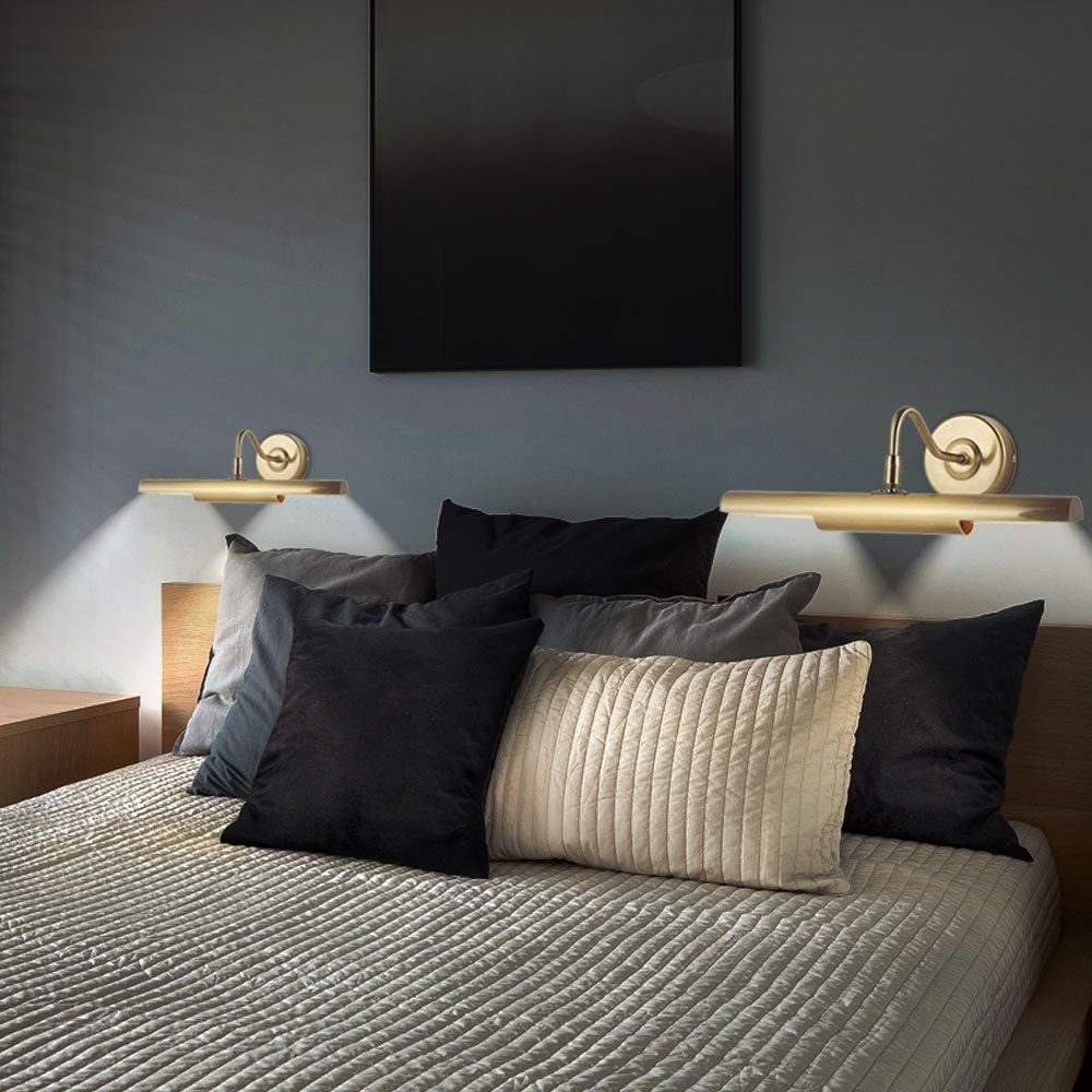 Schlafzimmer Wandlampe Messing beweglich inklusive, nicht Innen Wandleuchte Lampe Bilderleuchte, etc-shop Leuchtmittel