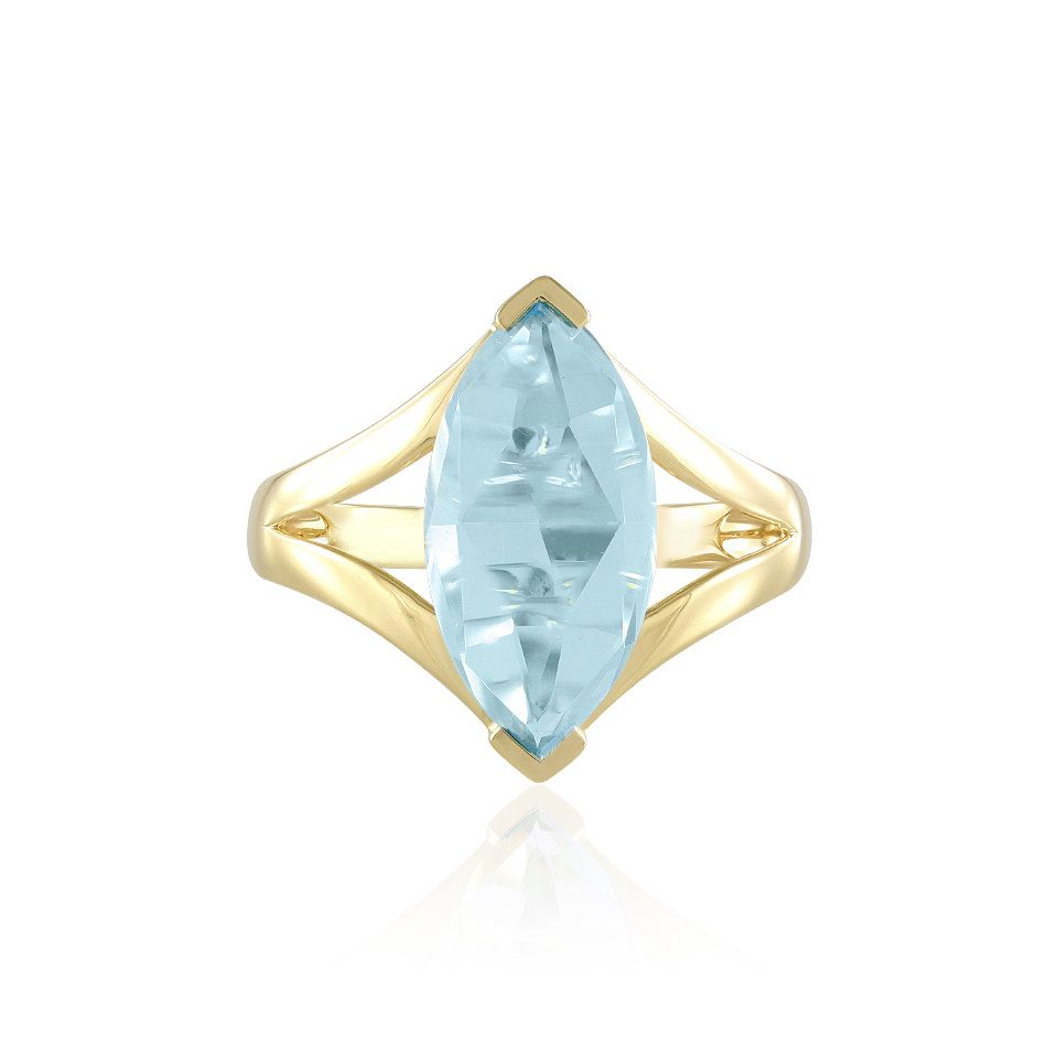 Cavill Solitärring Himmelblauer Topas Goldplattierter Silberring günstig online kaufen