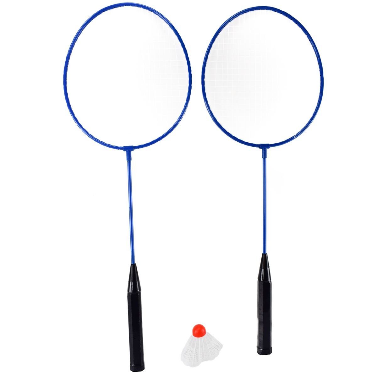 Federballschläger Badminton-Set mit Schlägern in Blau ca. 60 x 20 cm und Federball