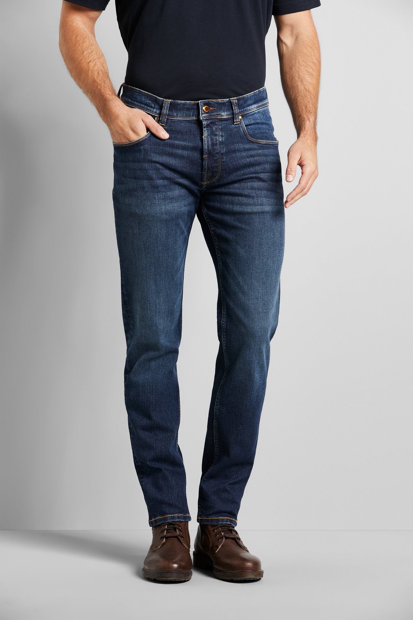 bugatti 5-Pocket-Jeans im Used Wash Look marine | Jeans