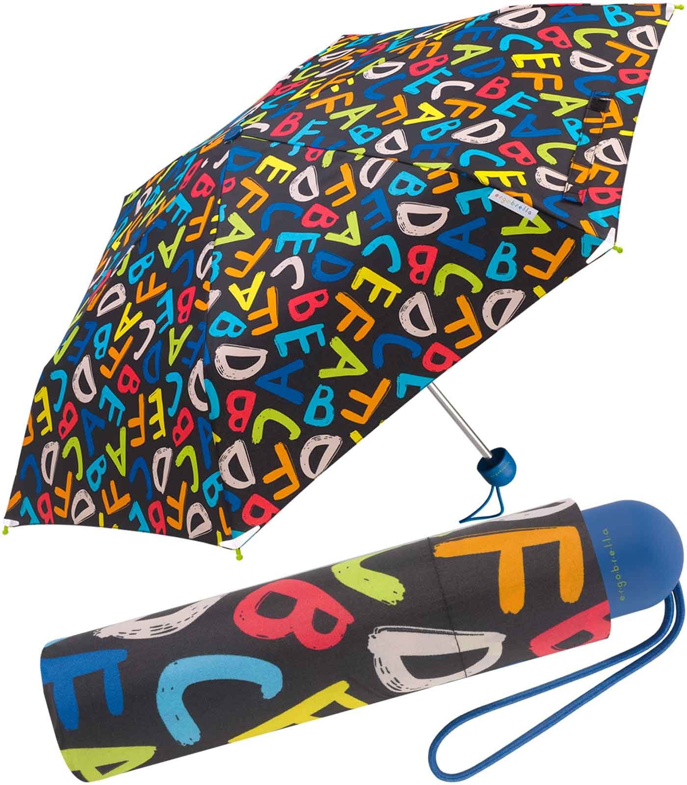 Kinderschirm Taschenregenschirm und farbenfroh fantasievoll bedruckt, HAPPY RAIN Basic reflektierend Mini