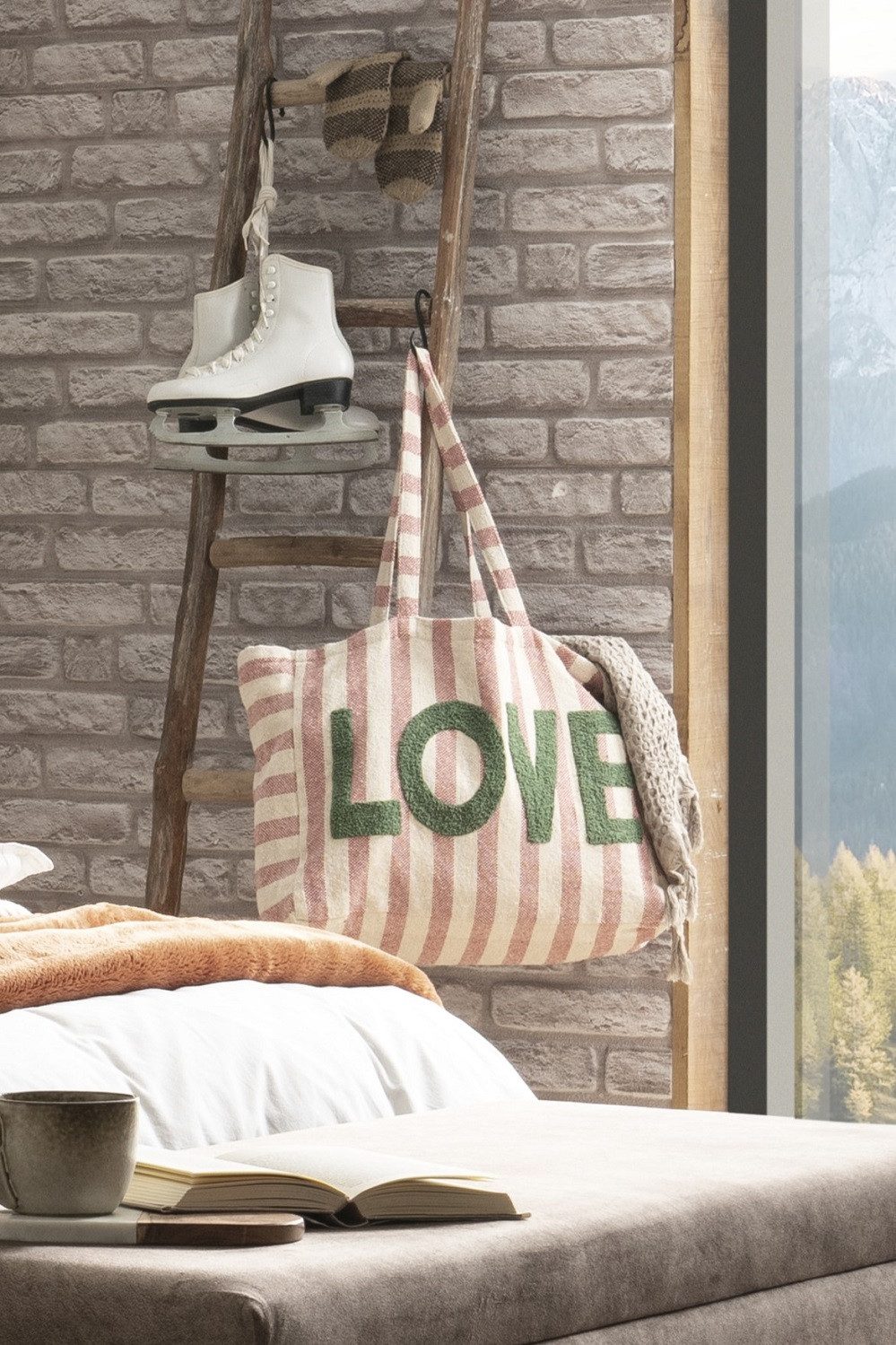 done.® the orange difference Strandtasche XXL Strandtasche HAPPY mit Schriftzug "LOVE" ca. 73 x 37 x 49 cm (1-tlg., 1 Stück), extra Groß