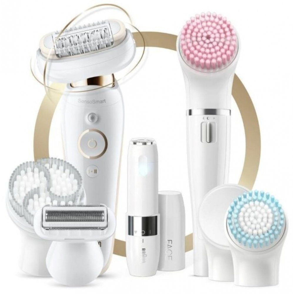 weiß Epilierer SensoSmart Flex Silk-epil 9-105 Braun Set Wet 9 Epilierer & Beauty Dry