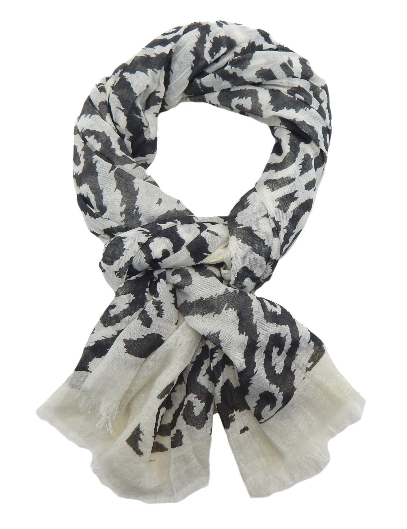 Ella Jonte Modeschal, leichter XL Sommerschal mit Ethno-Muster im Boho Ibiza Style