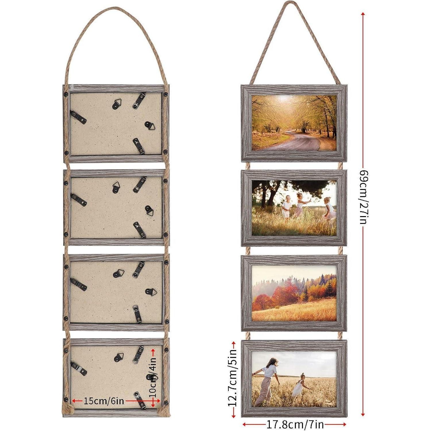 LuxusKollektion Bilderrahmen Collage 10x15 Collage Bilderrahmen Set für Wanddekoration, rustikale