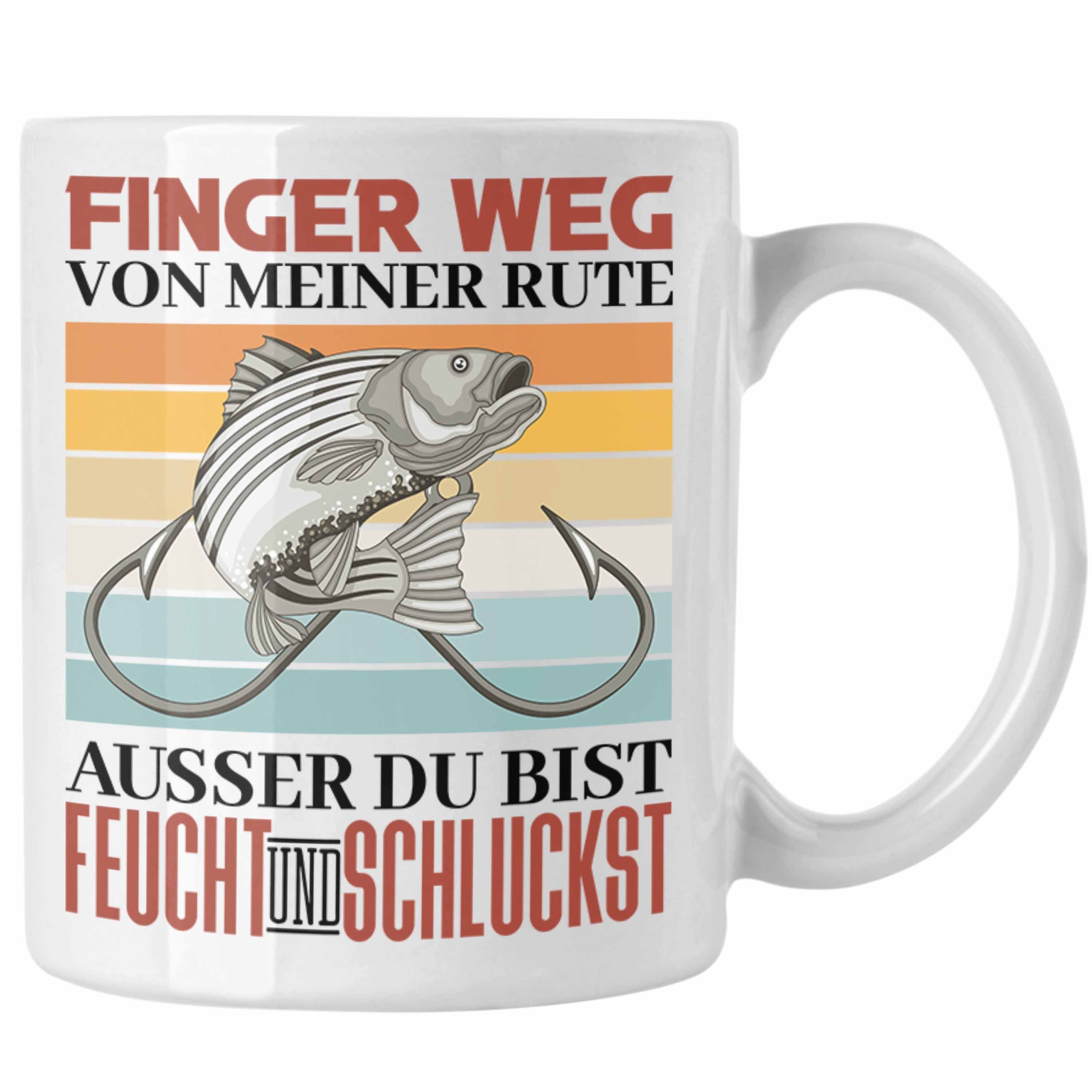 Trendation Tasse Versauter Angler Spruch Tasse Geschenk Männer Angeln Fischer Geschenki Weiss