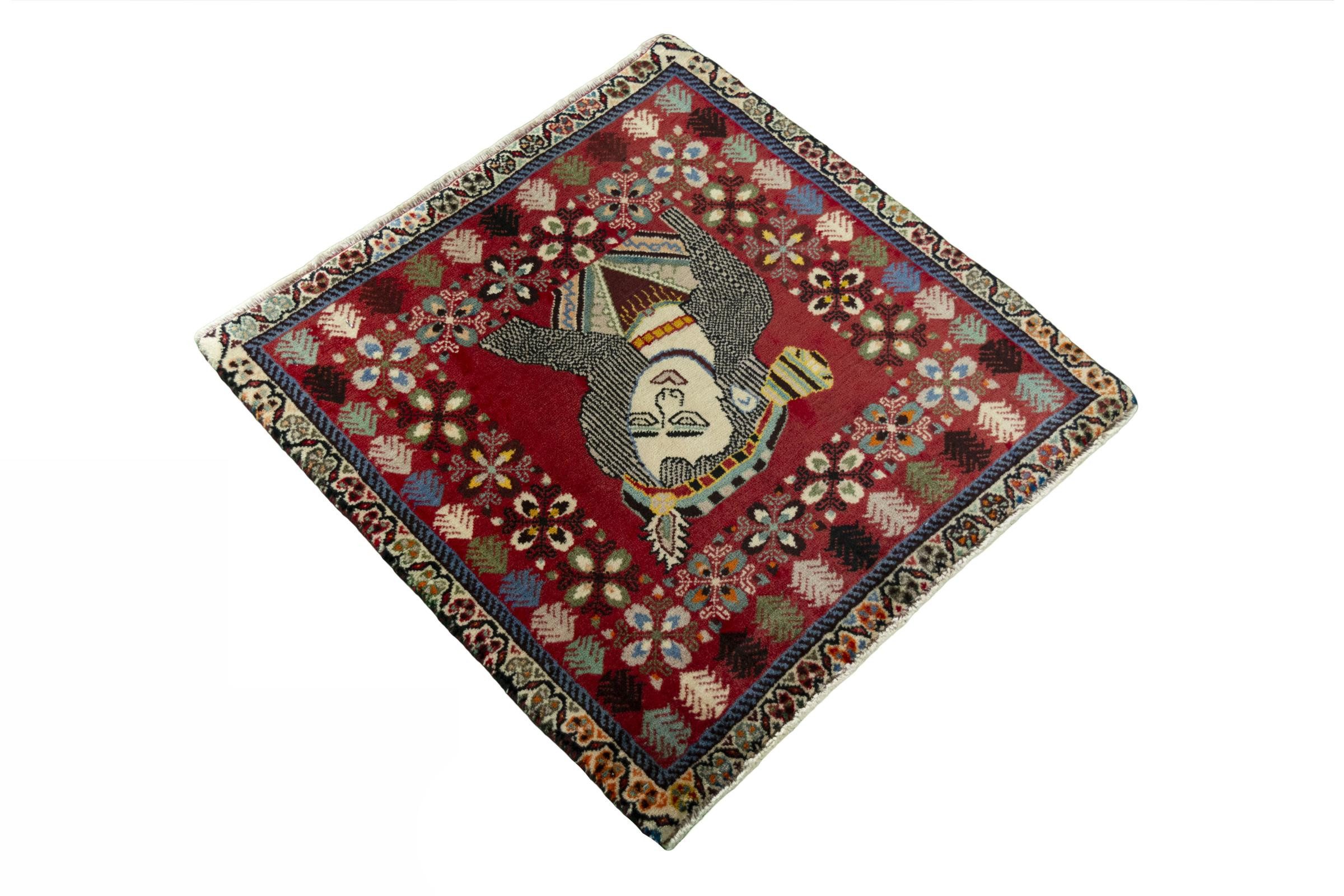 Nain Trading Orientteppich Shiraz 65x63 Handgeknüpfter Orientteppich / Perserteppich Quadratisch, quadratisch, Höhe: 10 mm