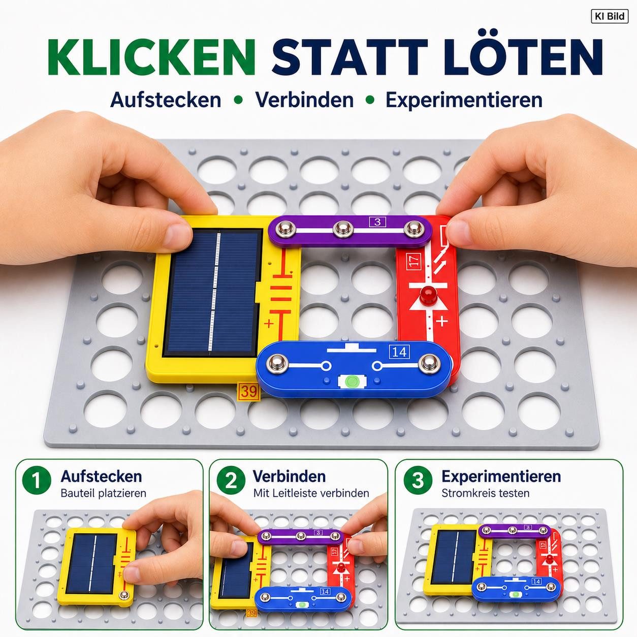 noDNA We love robotics Experimentierkasten Baukasten Erneuerbare Energien für Kinder ab 8 Jahren, inkl. bebildeter Anleitung & spannendem Hintergrundwissen – Bild 3 von 5