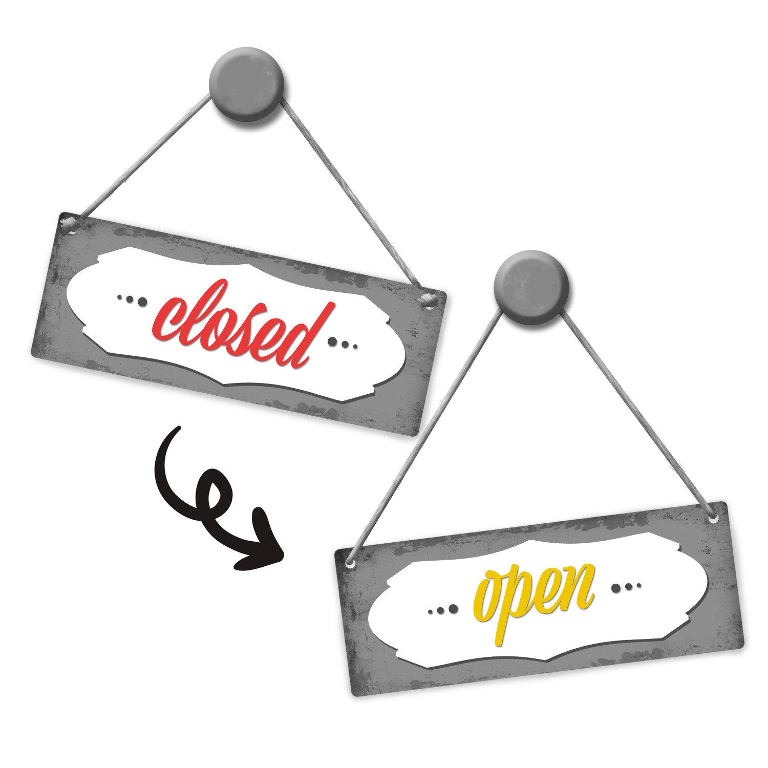 speecheese Metallschild open oder closed Wendeschild mit Kordel Schild Türschild Türhänger