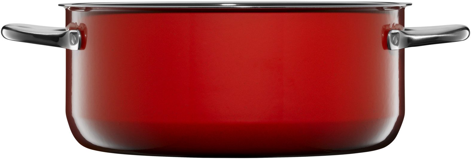 WMF Bratentopf Fusiontec Compact Bratentopf mit Glasdeckel, 24 cm, Red, Fusiontec (1x Bratentopf mit Deckel 24 cm (Volumen 4,5l, Höhe 10,5 cm) - optimal für Herdplatten mit Ø 22 cm, 1-tlg., 1x Bratentopf mit Deckel 24 cm optimal für Herdplatten mit Ø 22 cm), Made in Germany, backofengeeignet, wärmereduzierende Griffe