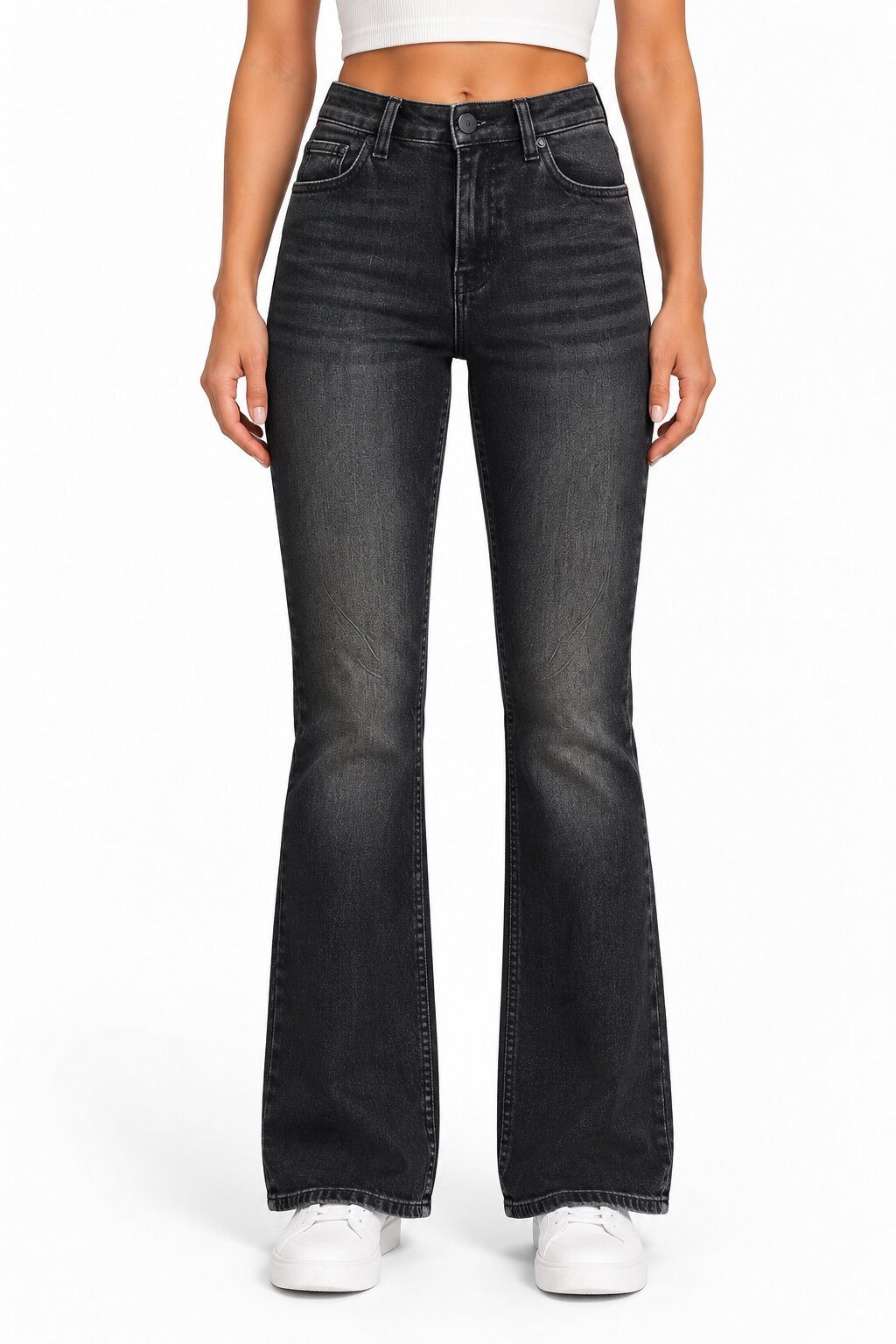 SUBLEVEL Slim-fit-Jeans Damen Bootcut Jeans Hose Stretch Mid Waist 5 Pocket Perfekte Passform Hochwertige Verarbeitung, Stretch