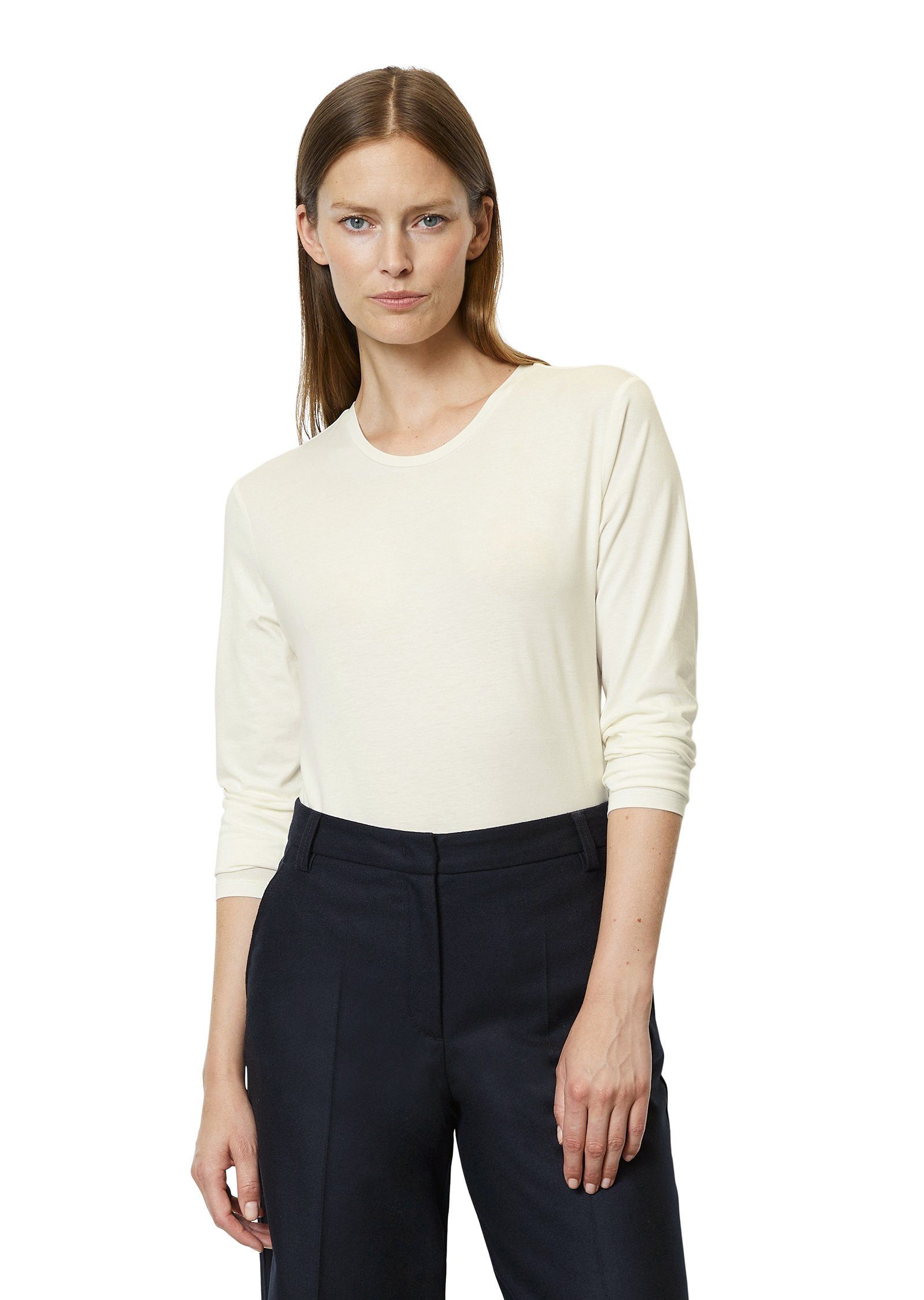 Blended Langarmshirt OCS Modal Marc aus weiß O'Polo TENCEL™