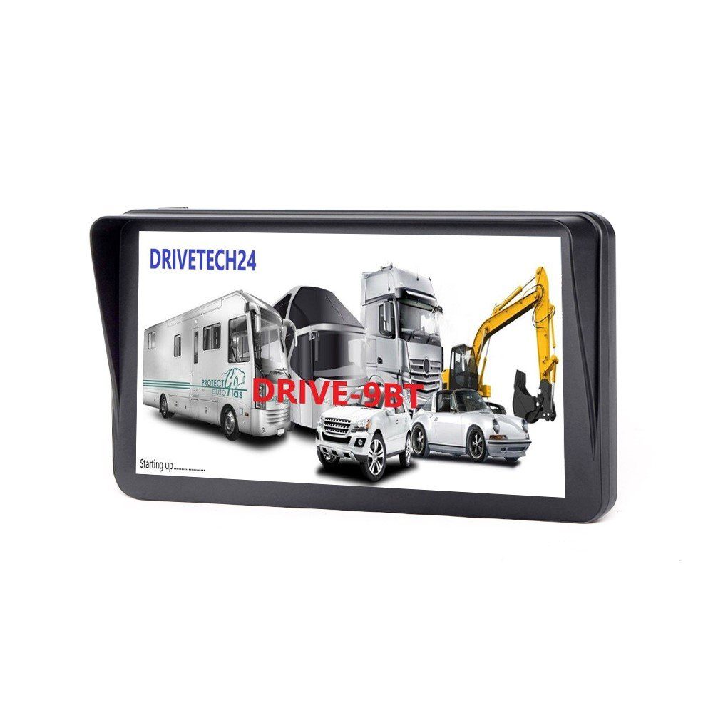 GABITECH 9 Zoll Navigationsgerät DRIVE- 9BT für LKW, PKW, WOMO LKW-Navigationsgerät (Europa, kostenlose Updates, großes Display, TTS-Stimme, Freisprecheinrichtung)