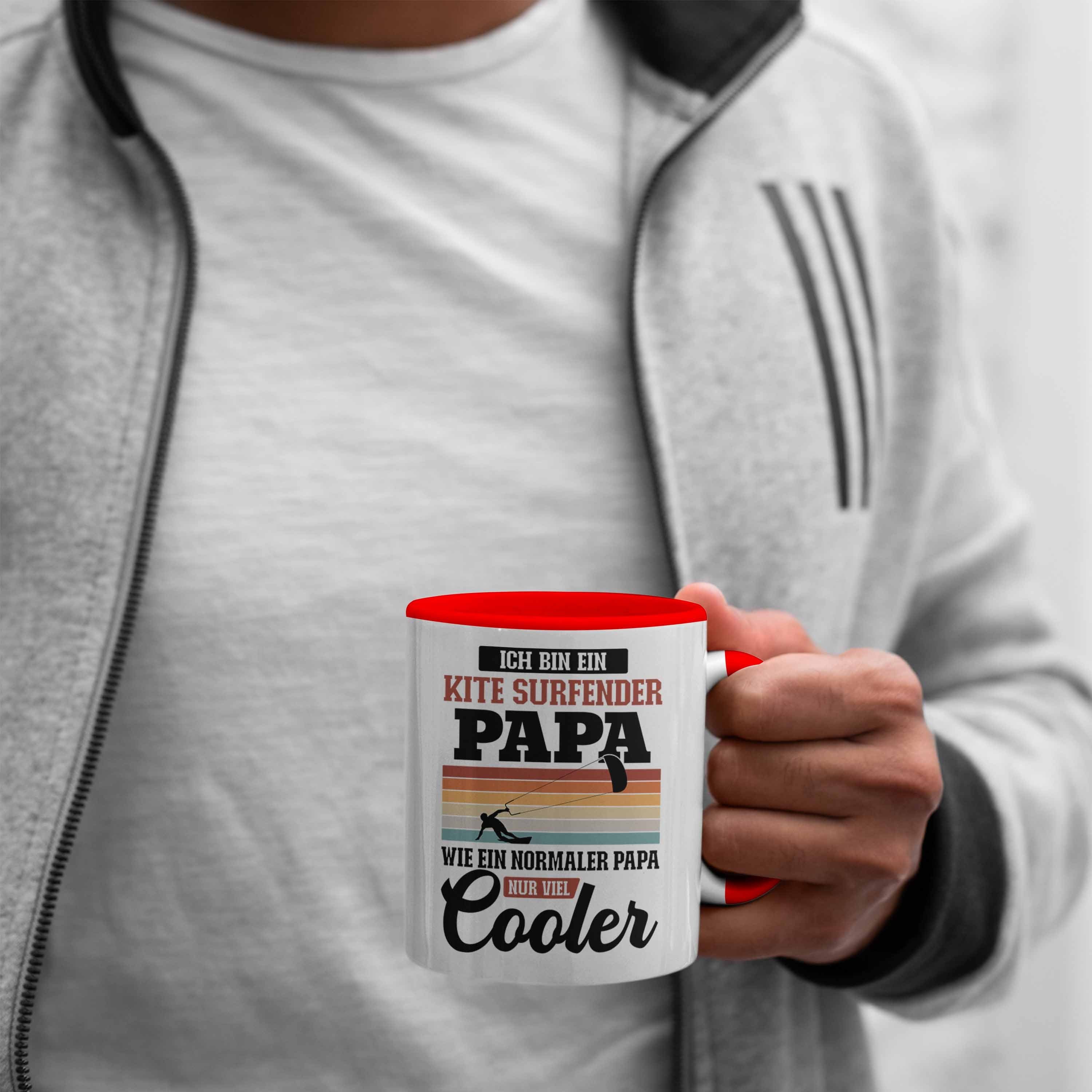 Trendation Tasse Trendation Kitesurfen Papa Papa Kitesurfing Vater Rot - Kitesurf Kite Tasse Geschenk Surfender