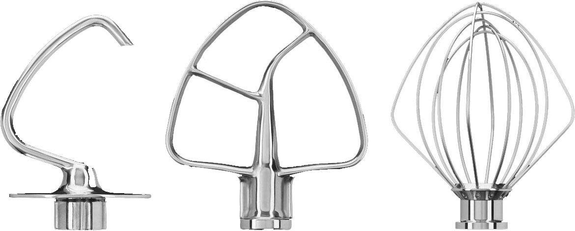 KitchenAid Rührelement-Set 5KSM5TH3PSS, Zubehör für KitchenAid Küchenmaschine 4.3L & 4.8L mit kippbarem Motorkopf