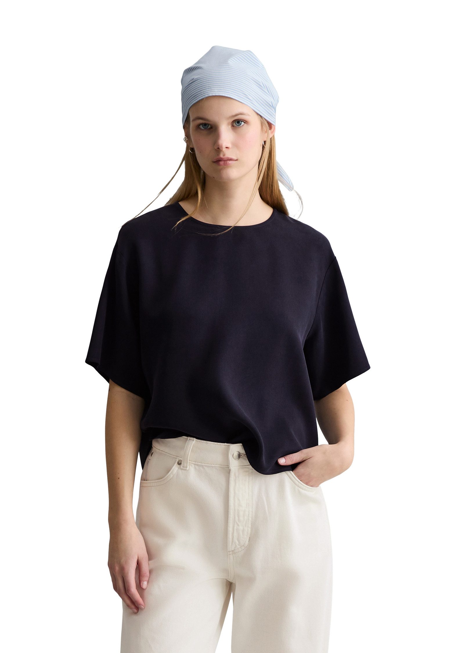 Marc O'Polo DENIM Kurzarmbluse aus TENCEL™ Lyocell