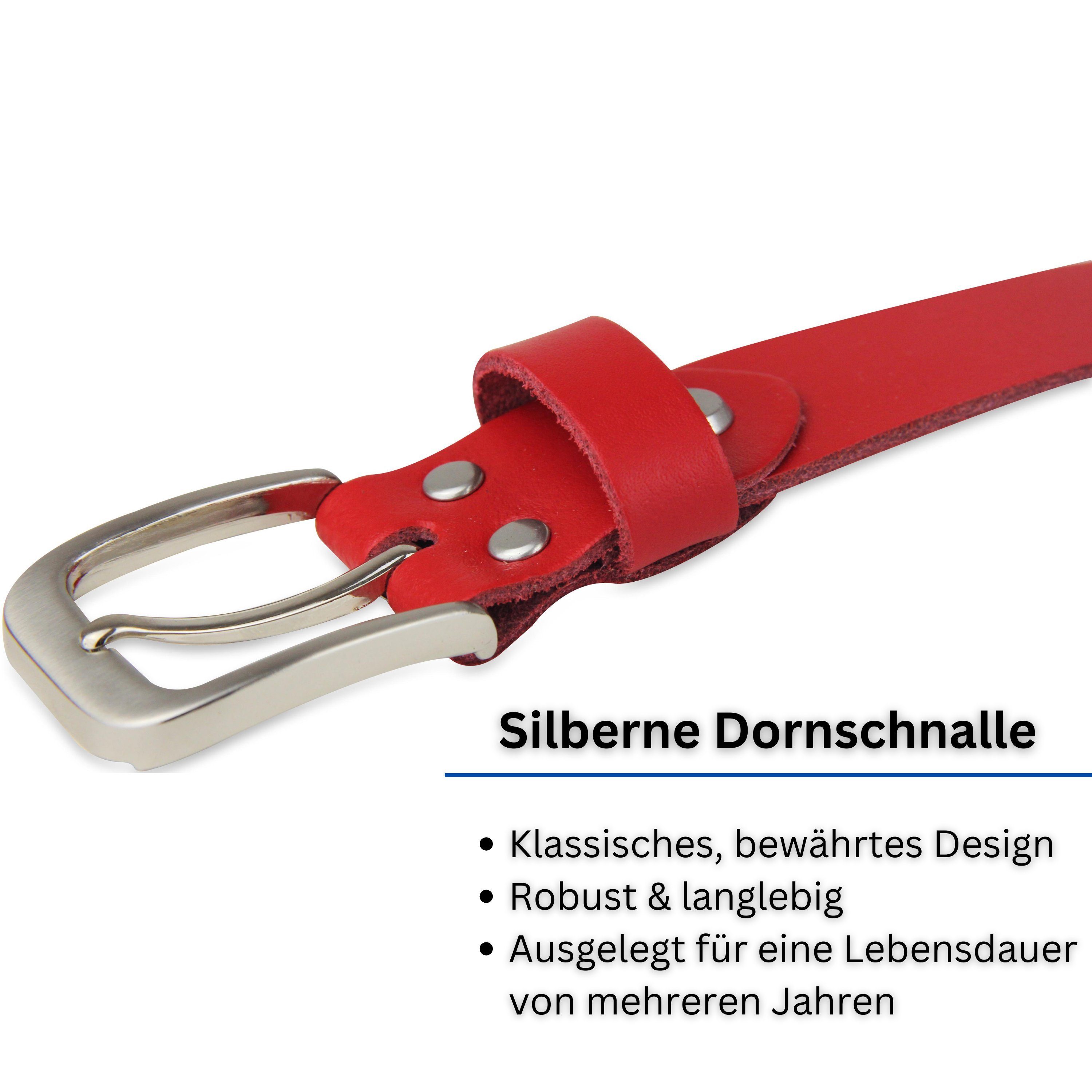 Frentree Ledergürtel aus 100% Echtleder, MADE IN GERMANY 3 cm breiter Gürtel aus Leder, kürzbar, Braun