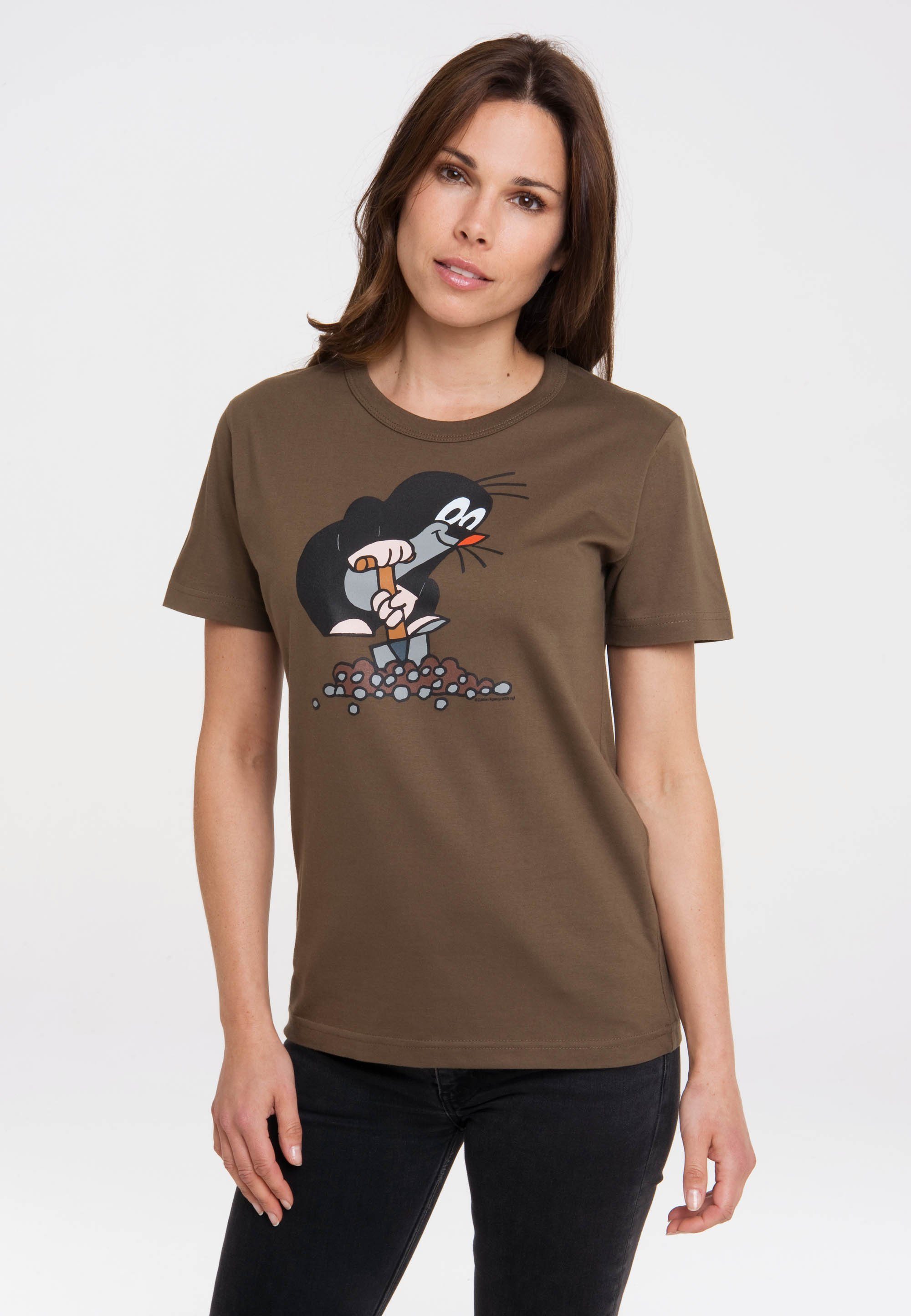 T-Shirt Logoshirt mit Print, kleine LOGOSHIRT Maulwurf lizenziertem Damen Der von für Shirt Niedliches T-