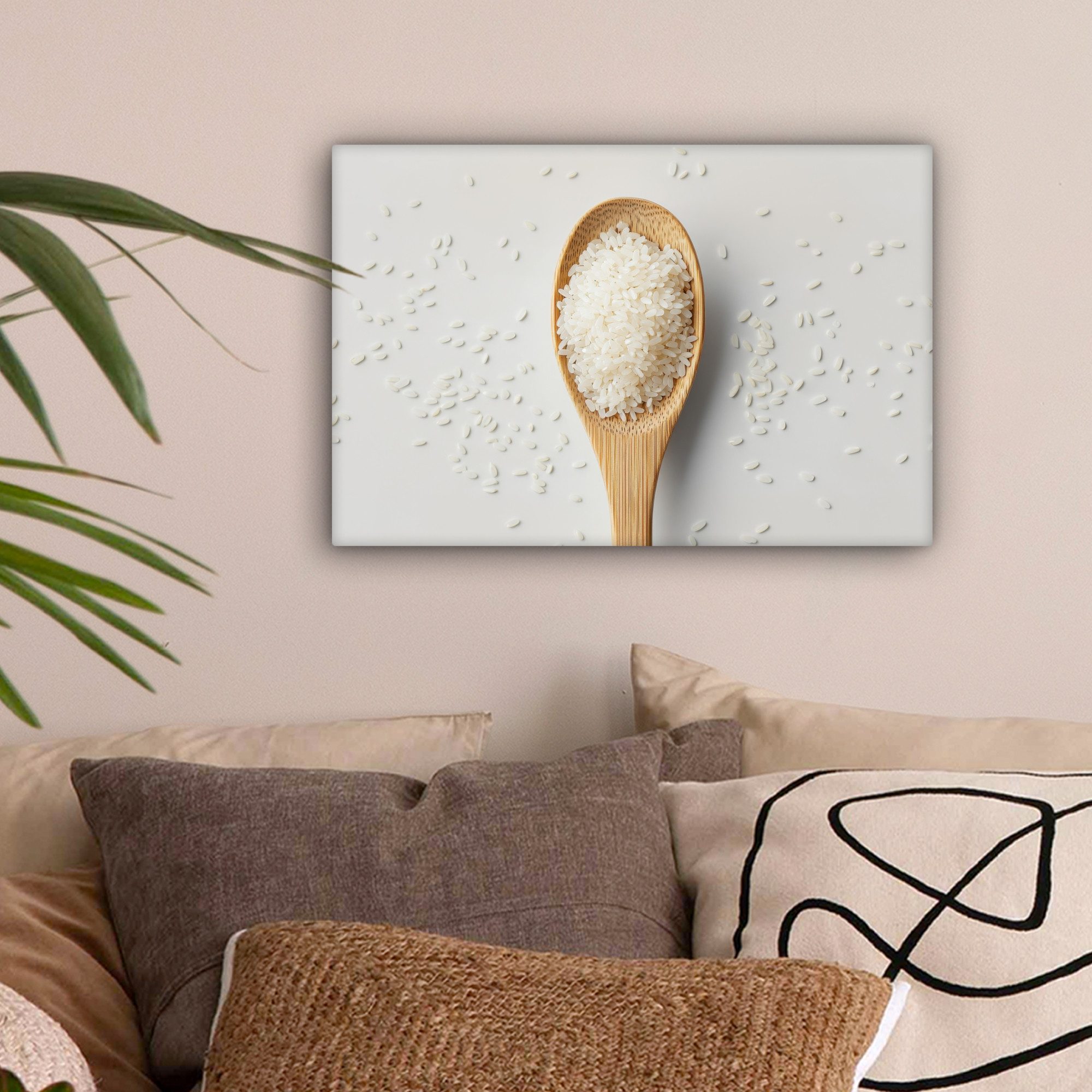 OneMillionCanvasses® Leinwandbild Holz - Löffel - günstig online kaufen